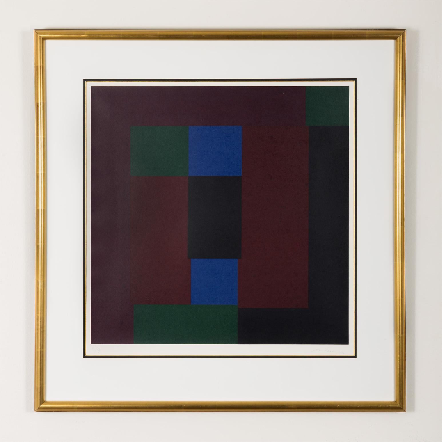 Guido Molinari Abstract Print - Deux Marrons