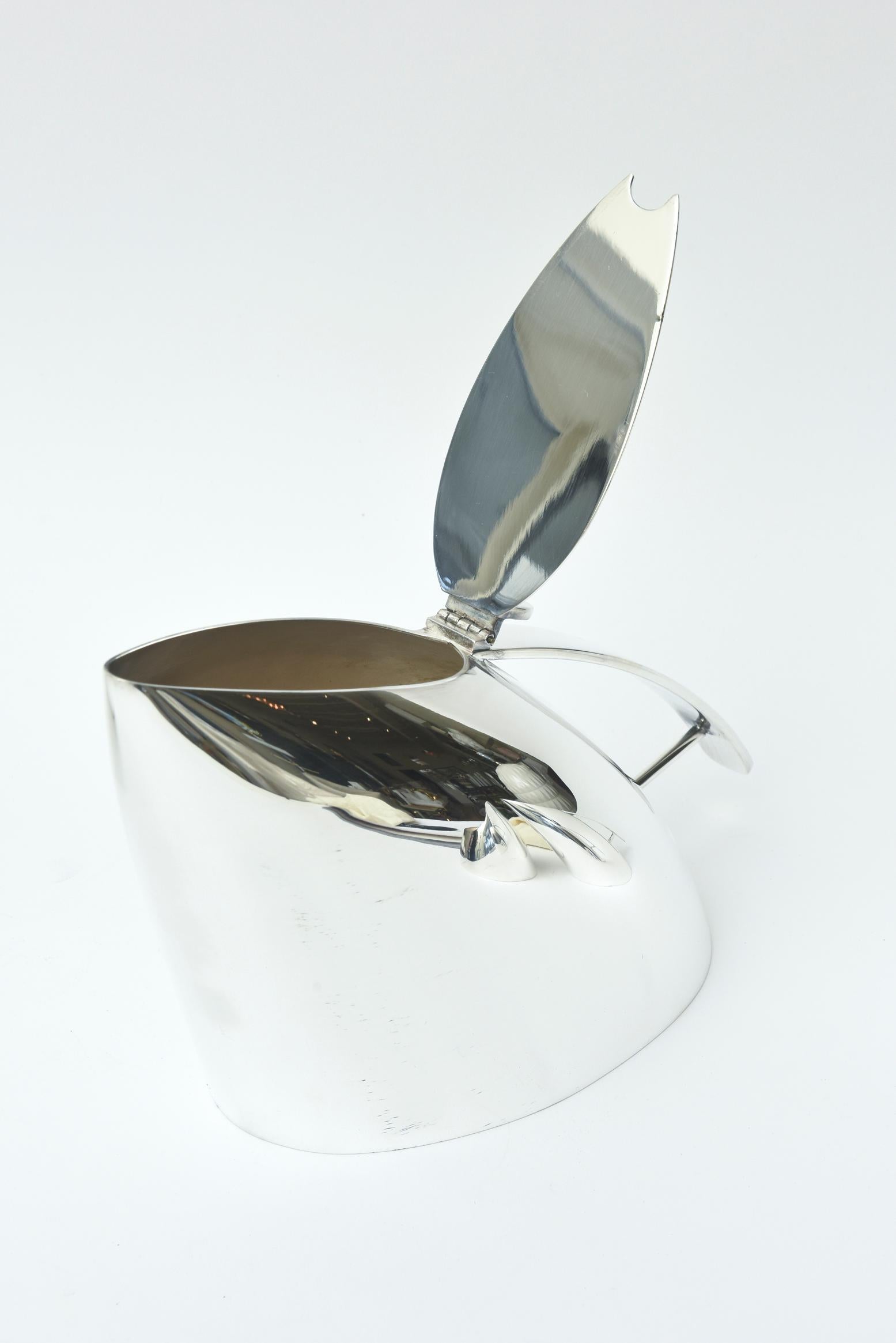 Silver Plate Modernist Silverplate Coffee/Tea Service Set by Guido Niest Vintage Italian