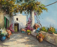 Guido Odierna (1913-1991) - Siglo XX Óleo, Terraza iluminada por el sol