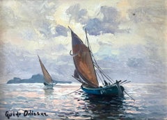 Sailboats in the open sea facing Capri