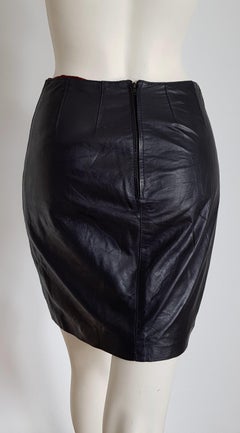 Guido PELLEGRINI "New" Black Leather Mini Skirt - Unworn