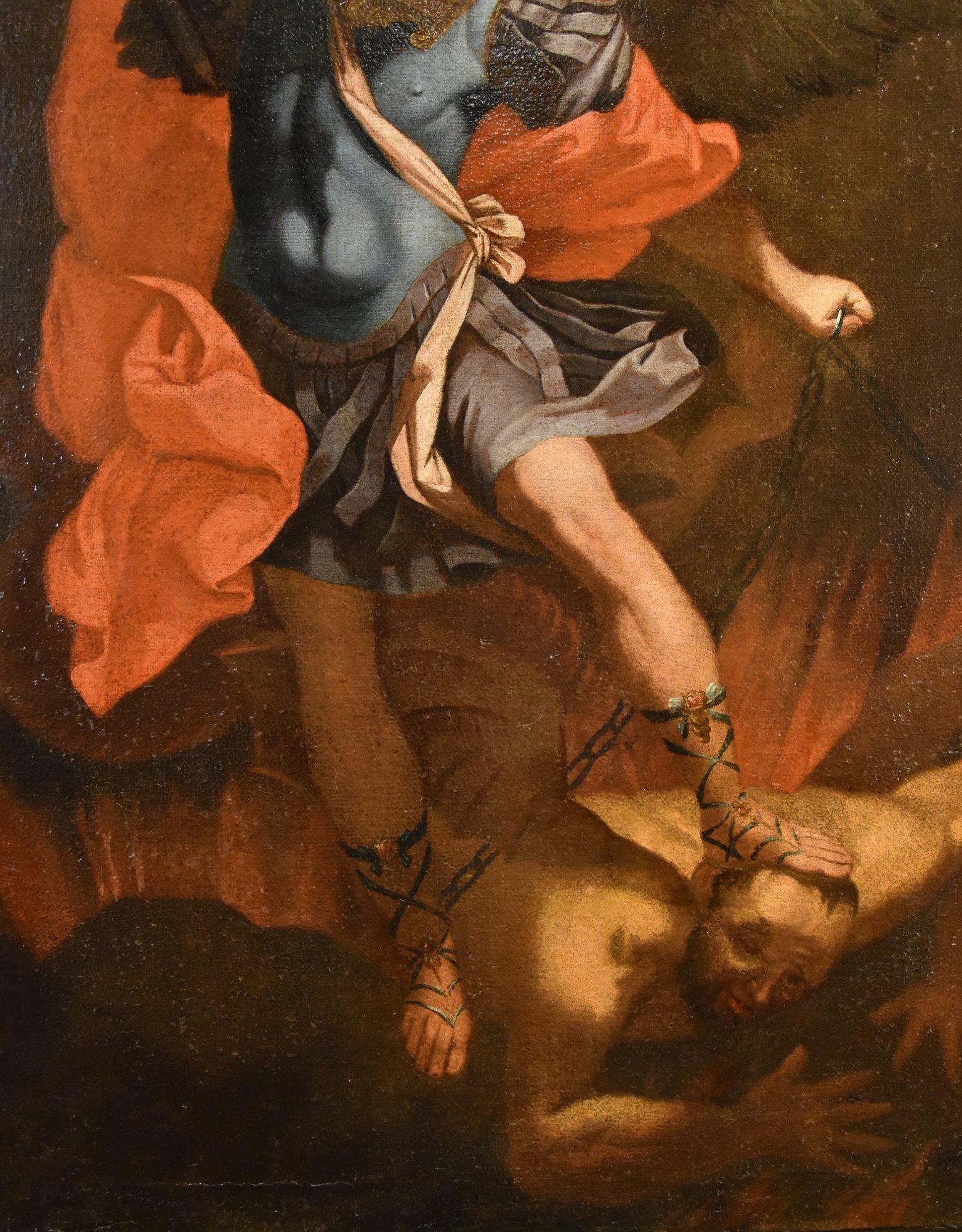 Sankt Michael Erzengel Reni Gemälde 17. Jahrhundert Öl auf Leinwand Alter Meister Italien im Angebot 8