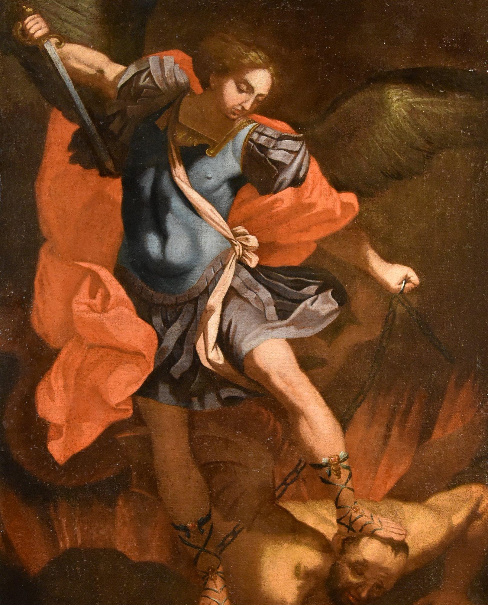 Guido Reni (1575 - 1642) Kreis der 

Saint Michael der Archangel  

Öl auf Leinwand  

Abmessungen: 98 x 73 cm. In antikem Rahmen 116 x 90 cm.  

Wir freuen uns, Ihnen ein wunderschönes Werk vorstellen zu können, das den berühmten Erzengel Michael
