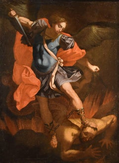 Saint Michael Archangel Reni Paint 17th Century Oil on canvas Old master Italy