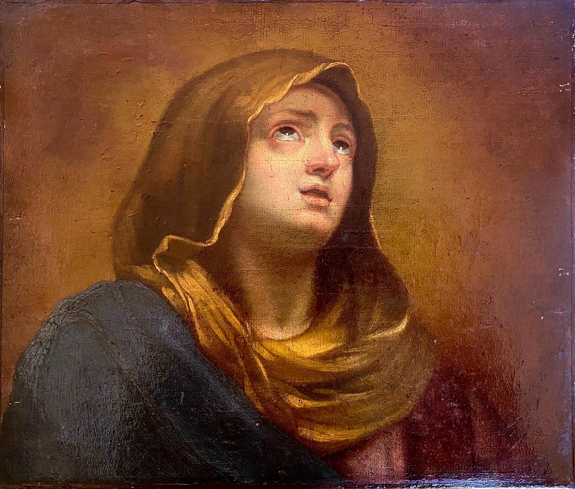 Guido Reni (After) - Öl auf Leinwand - Porträt einer Jungfrau - Italienische Schule 18. (18. Jahrhundert und früher) im Angebot