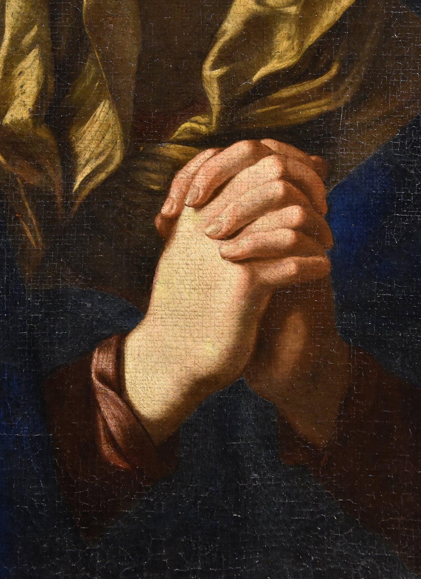 Madonna Mater Dolorosa RENIS 17° Secolo Dipinto Olio su tela Vecchio Maestro in vendita 7