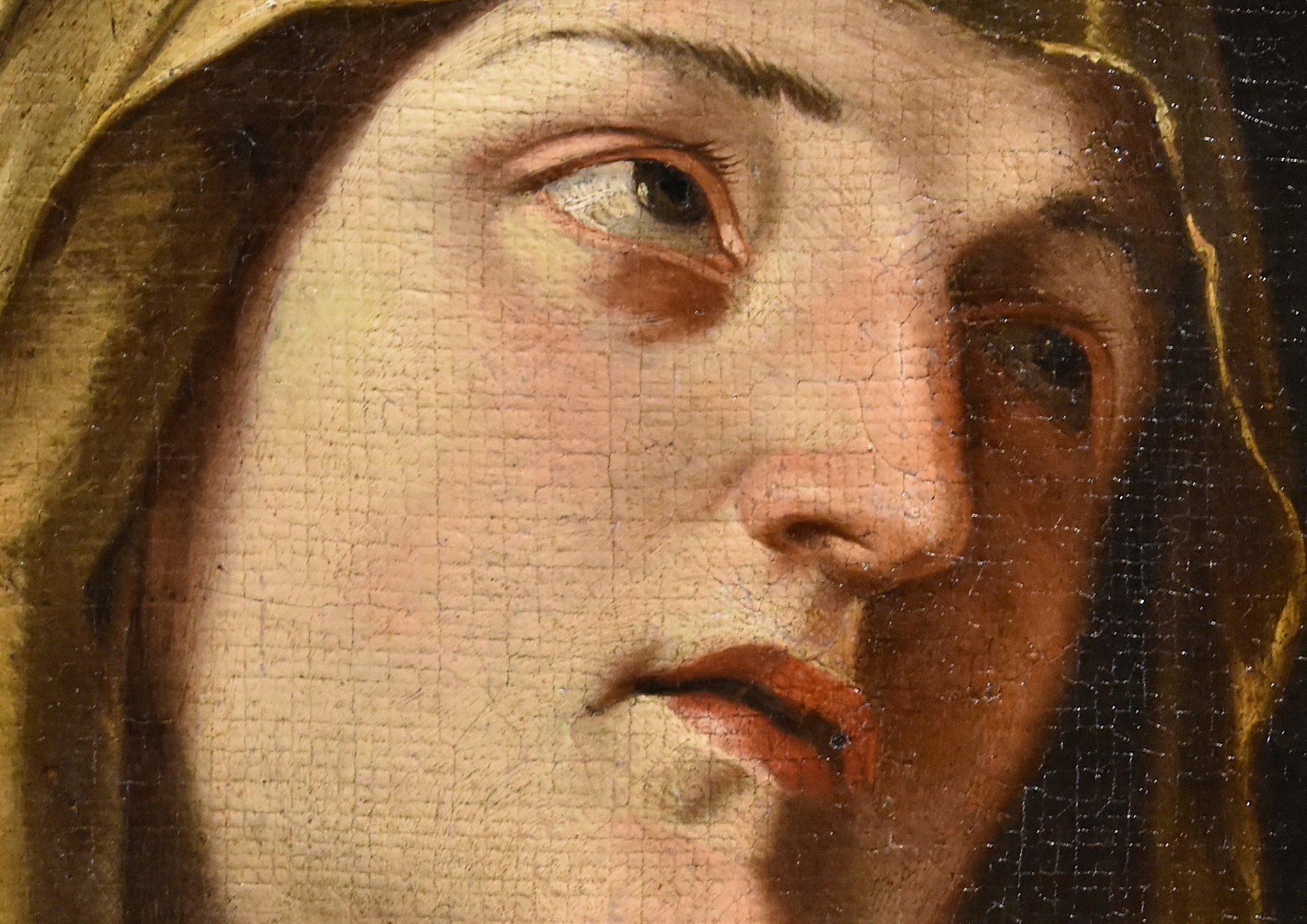 Madonna Mater Dolorosa RENIS 17° Secolo Dipinto Olio su tela Vecchio Maestro in vendita 3