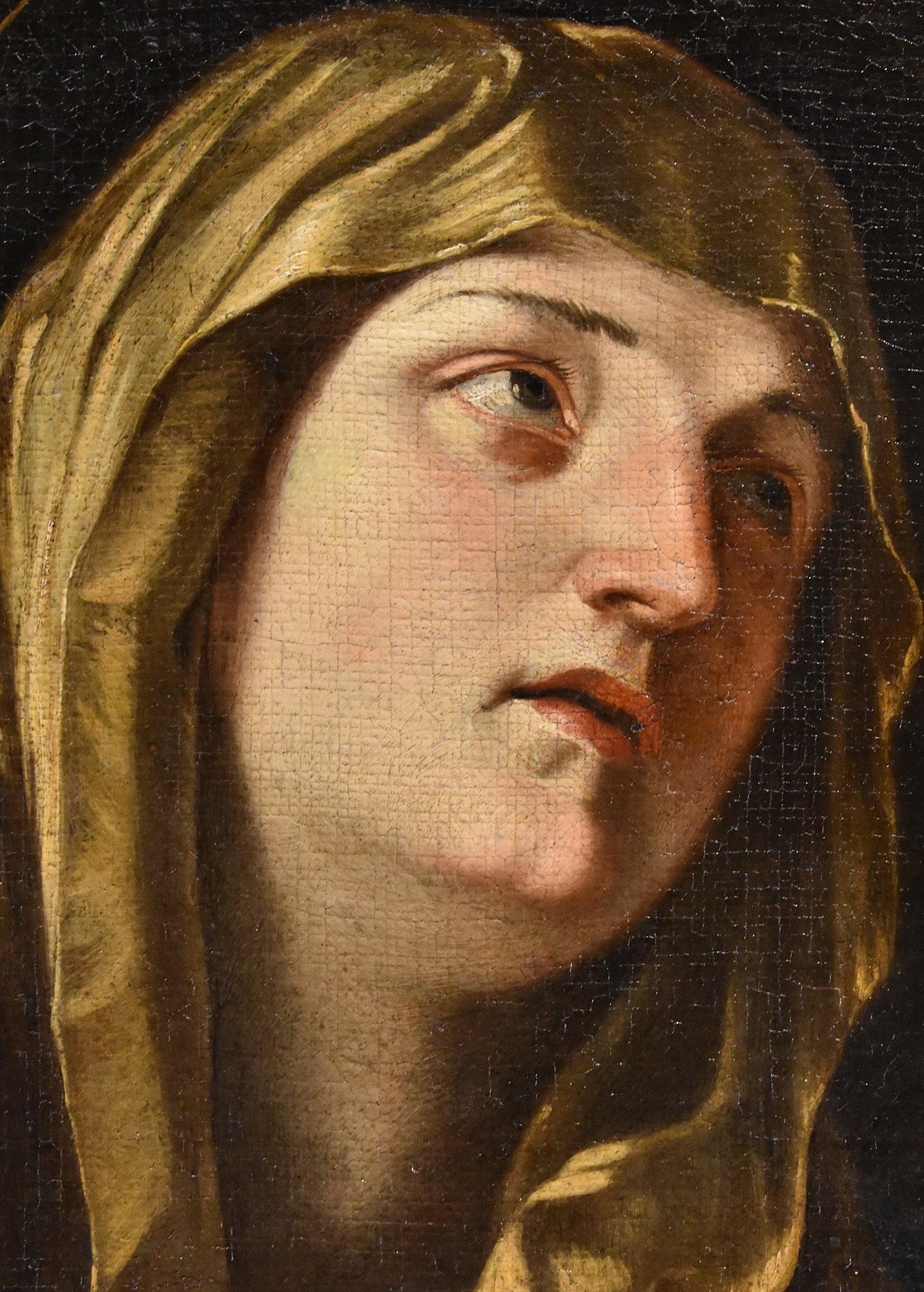 Madonna Mater Dolorosa RENIS 17° Secolo Dipinto Olio su tela Vecchio Maestro in vendita 4