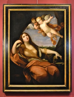 Antique Mary Magdalene Penitent Reni Paint Oil on canvas Old master 17th Century Italy