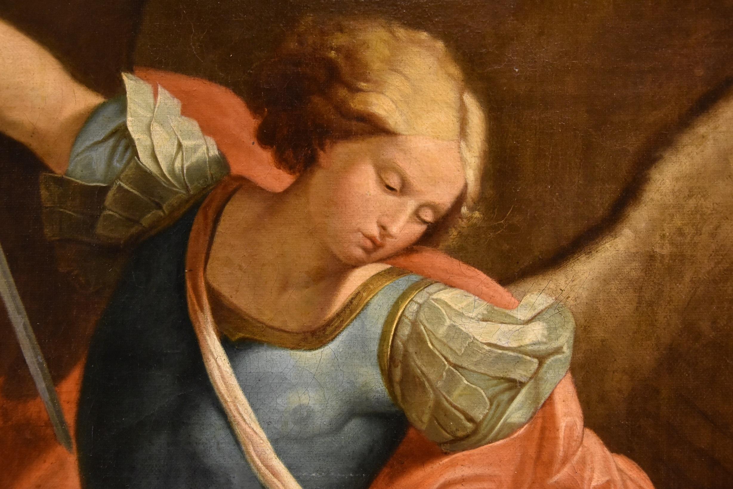 San Miguel Arcángel Reni 17/18 Siglo Pintura Óleo sobre lienzo Arte antiguo maestro en venta 8