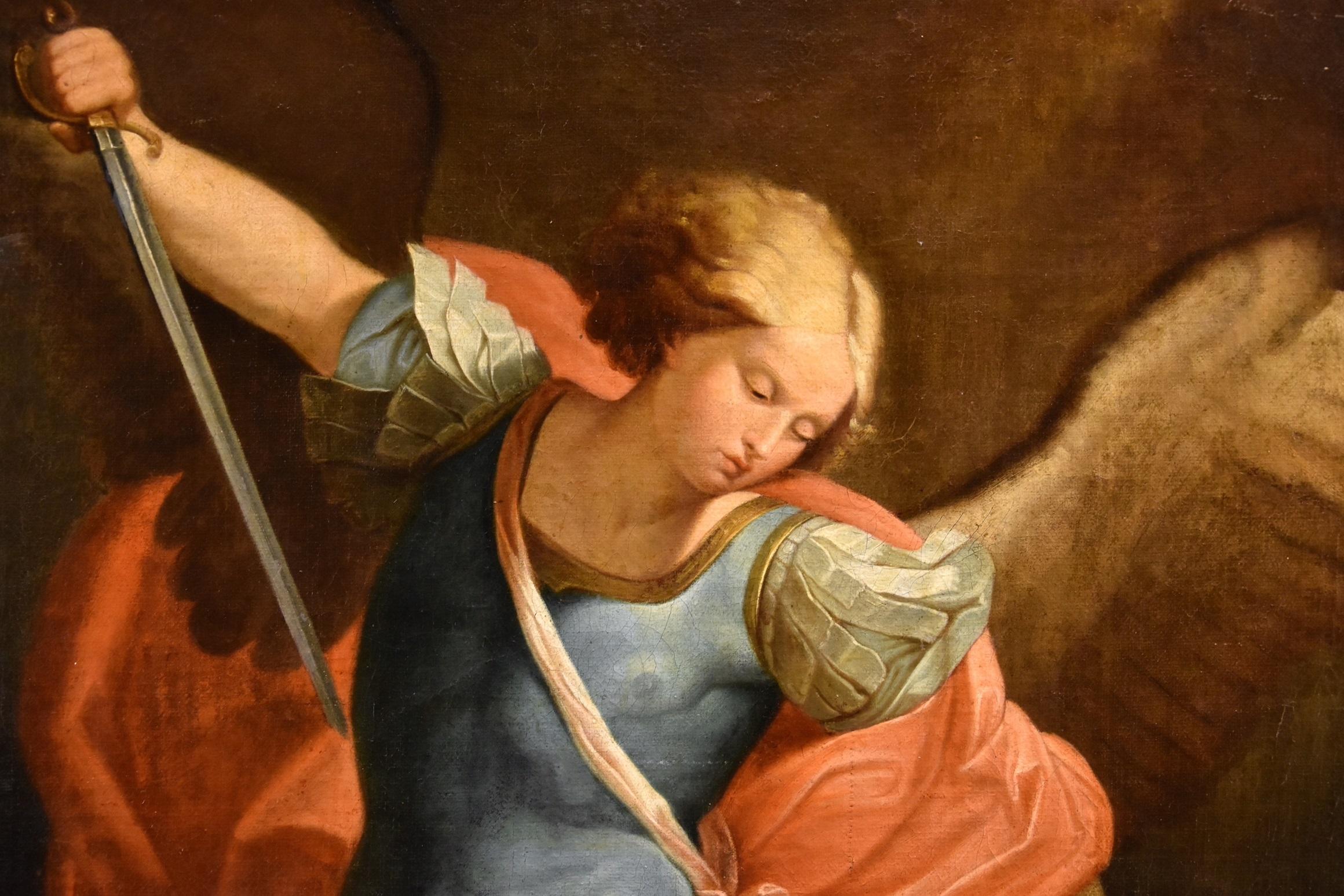 San Miguel Arcángel Reni 17/18 Siglo Pintura Óleo sobre lienzo Arte antiguo maestro en venta 2