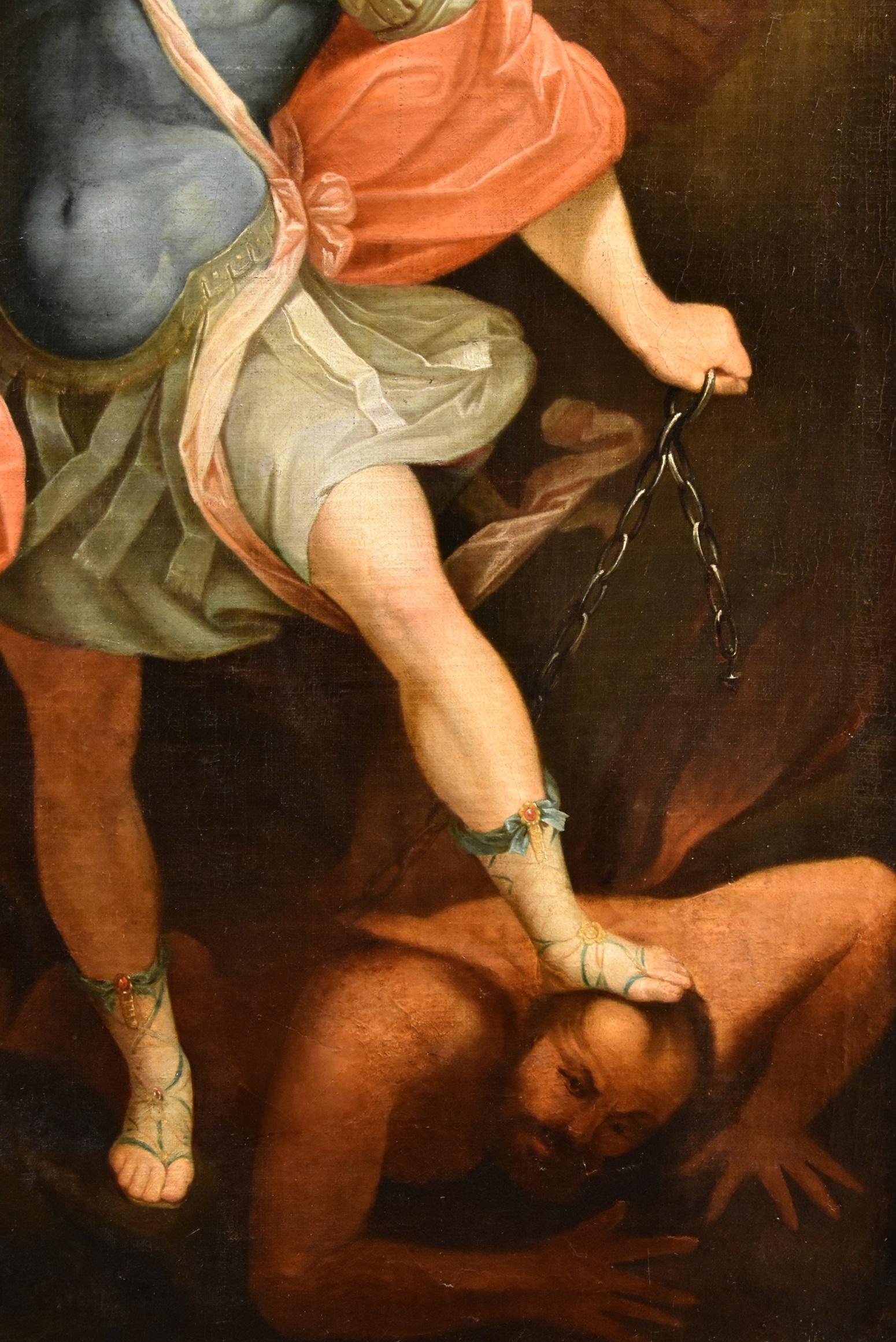 San Miguel Arcángel Reni 17/18 Siglo Pintura Óleo sobre lienzo Arte antiguo maestro en venta 5