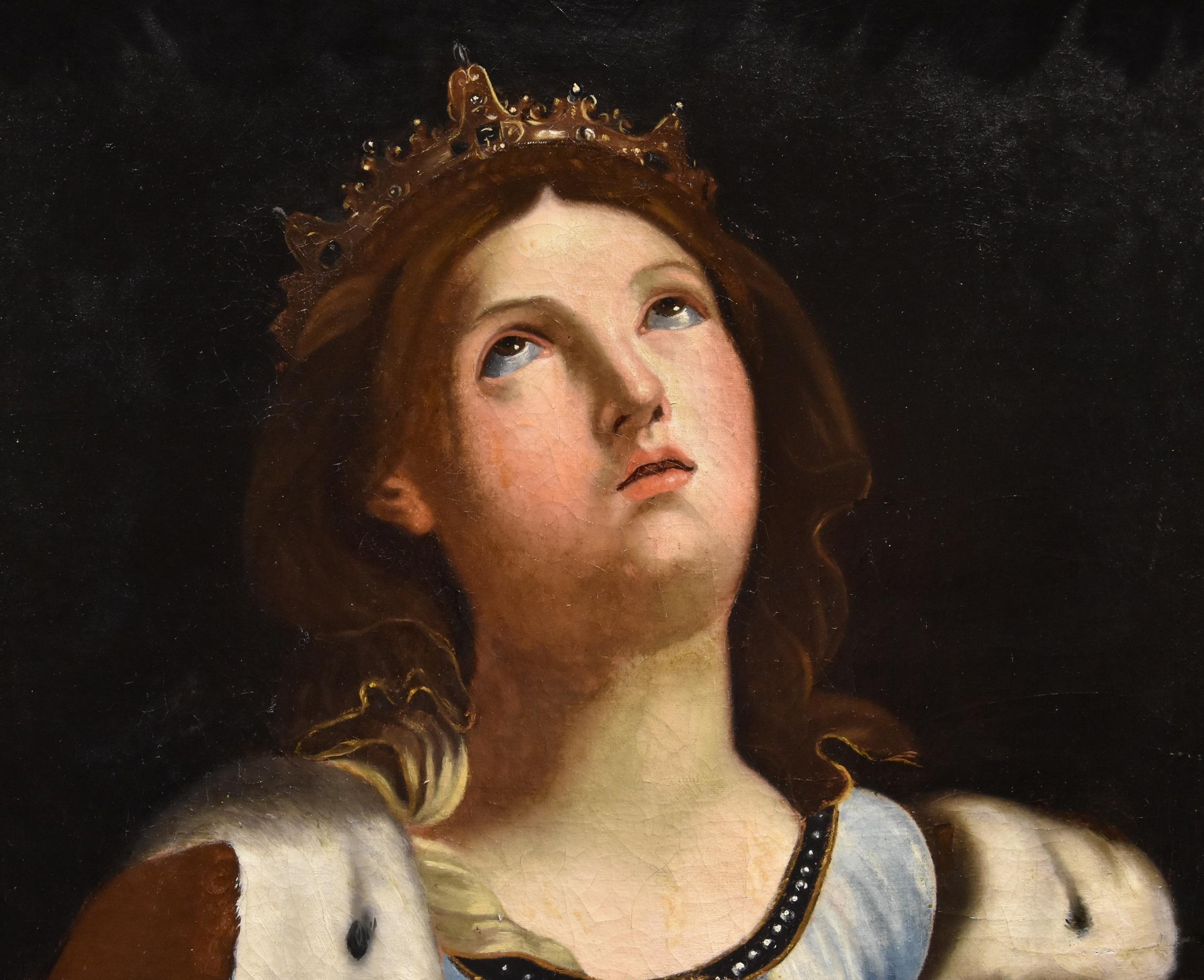 Santa Caterina Religiosa Reni 17° secolo Dipinto Olio su tela Vecchio maestro Italia in vendita 5