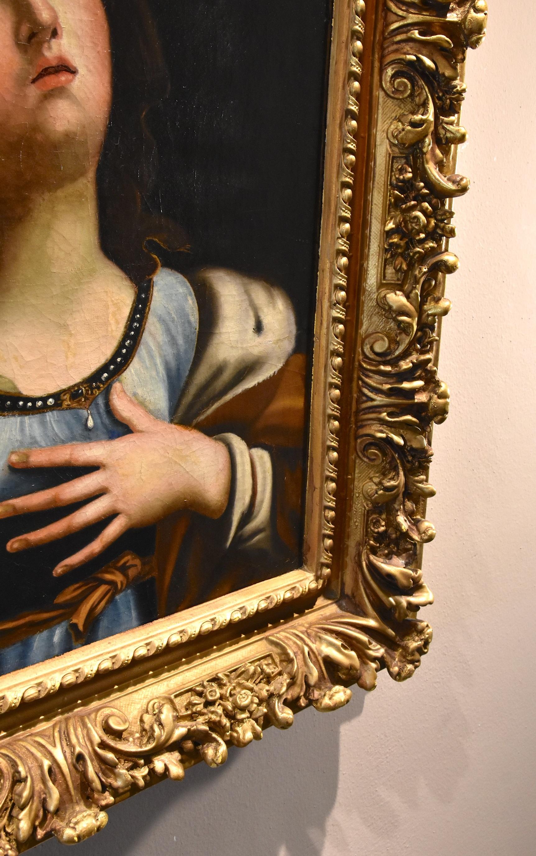 Santa Caterina Religiosa Reni 17° secolo Dipinto Olio su tela Vecchio maestro Italia in vendita 6