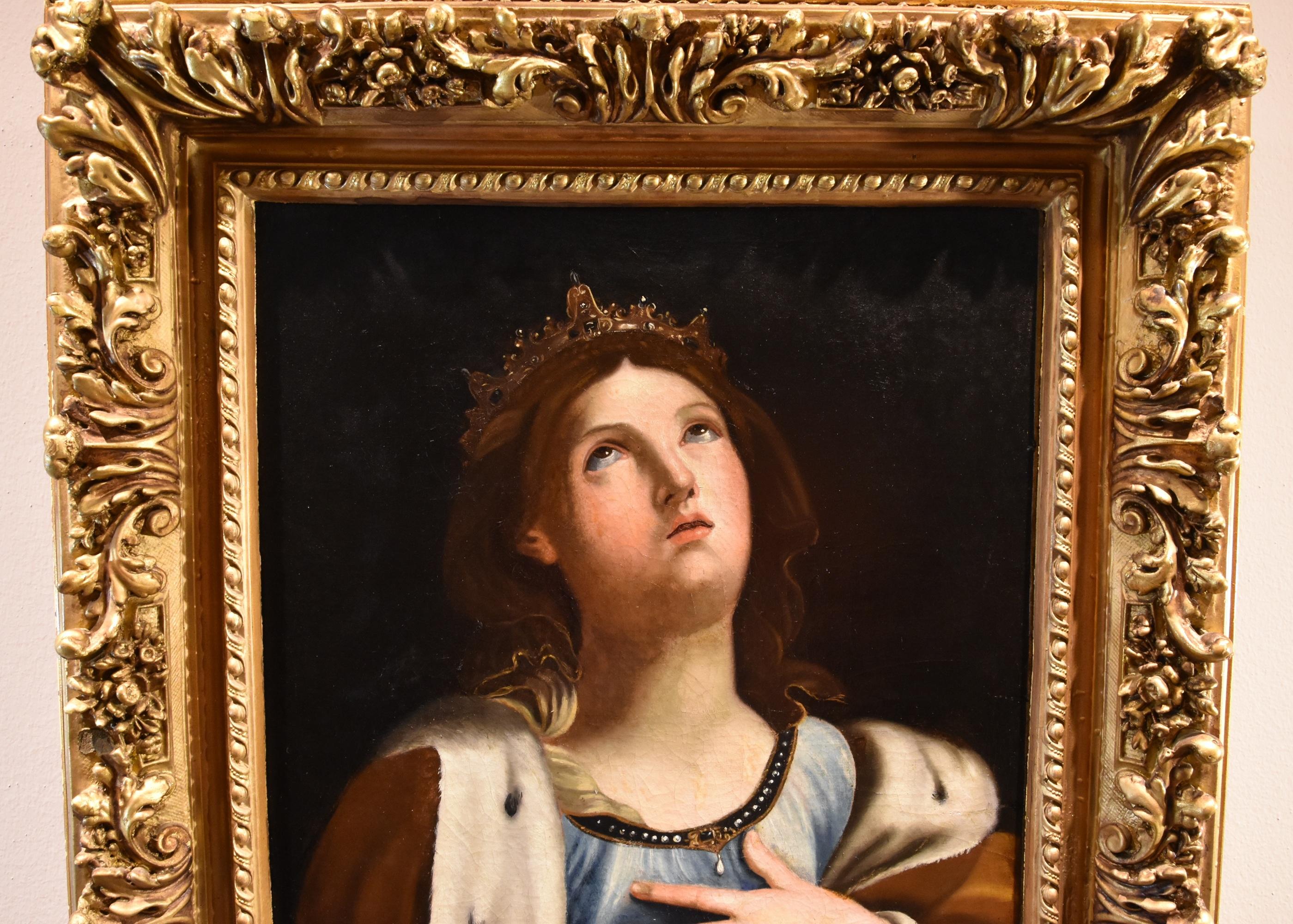 Santa Caterina Religiosa Reni 17° secolo Dipinto Olio su tela Vecchio maestro Italia in vendita 3