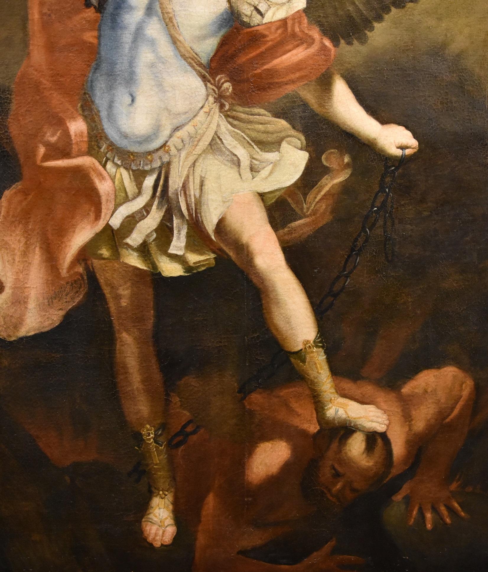 Saint Michael Archangel Reni 17th Century Paint Oil on canvas Old master Italy 5