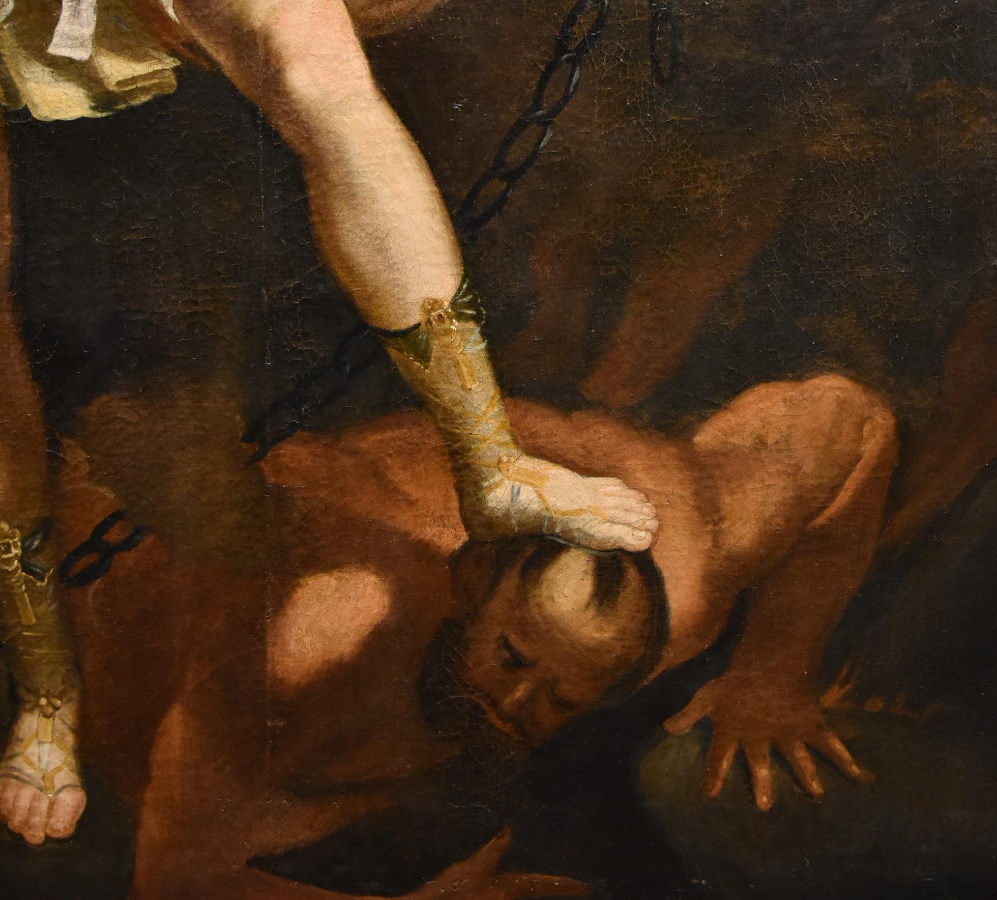 Saint Michael Archangel Reni 17th Century Paint Oil on canvas Old master Italy 8