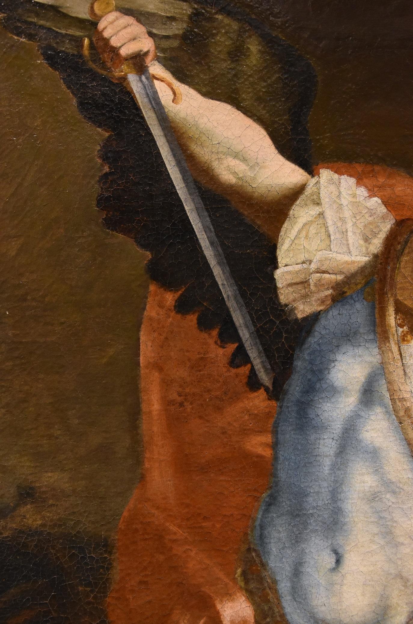 Saint Michael Archangel Reni 17th Century Paint Oil on canvas Old master Italy 13