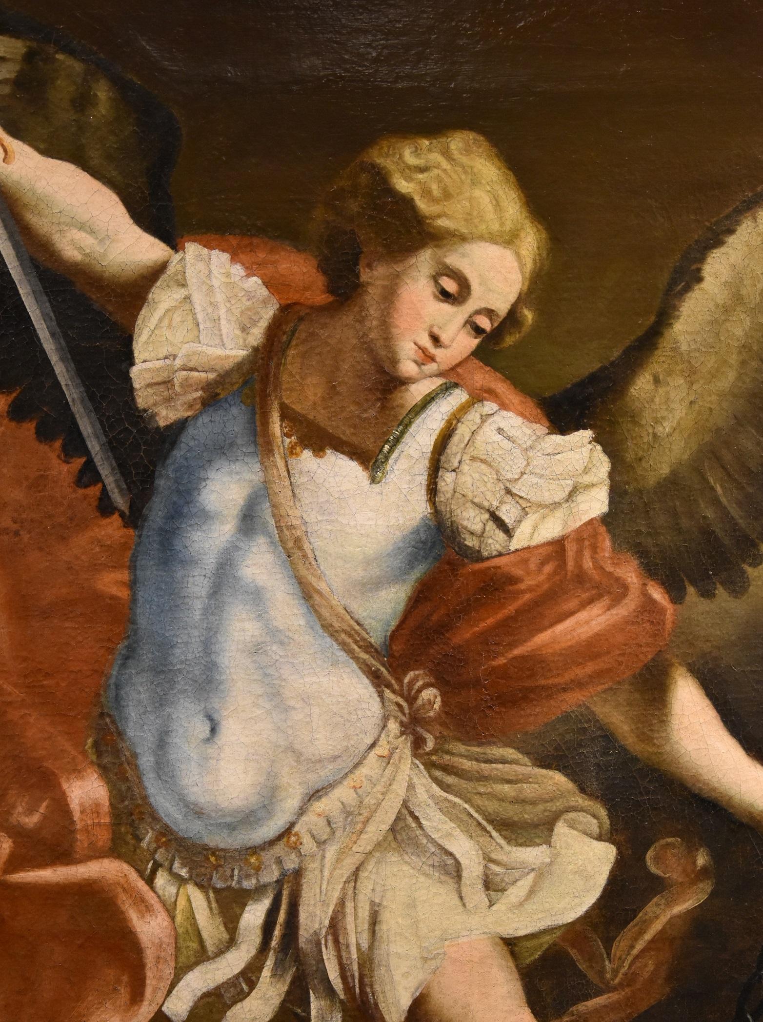 Saint Michael Archangel Reni 17th Century Paint Oil on canvas Old master Italy 2