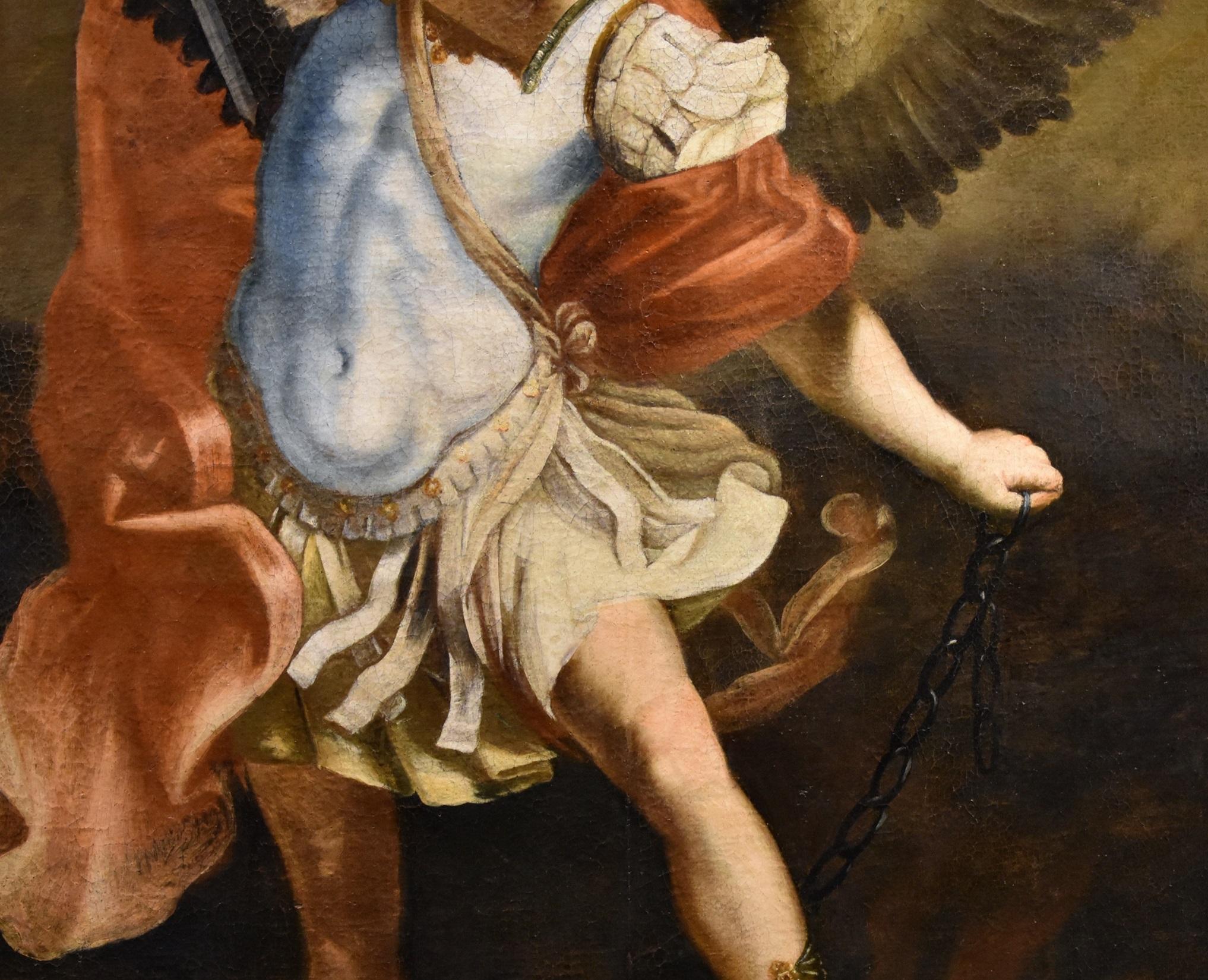 Saint Michael Archangel Reni 17th Century Paint Oil on canvas Old master Italy 3