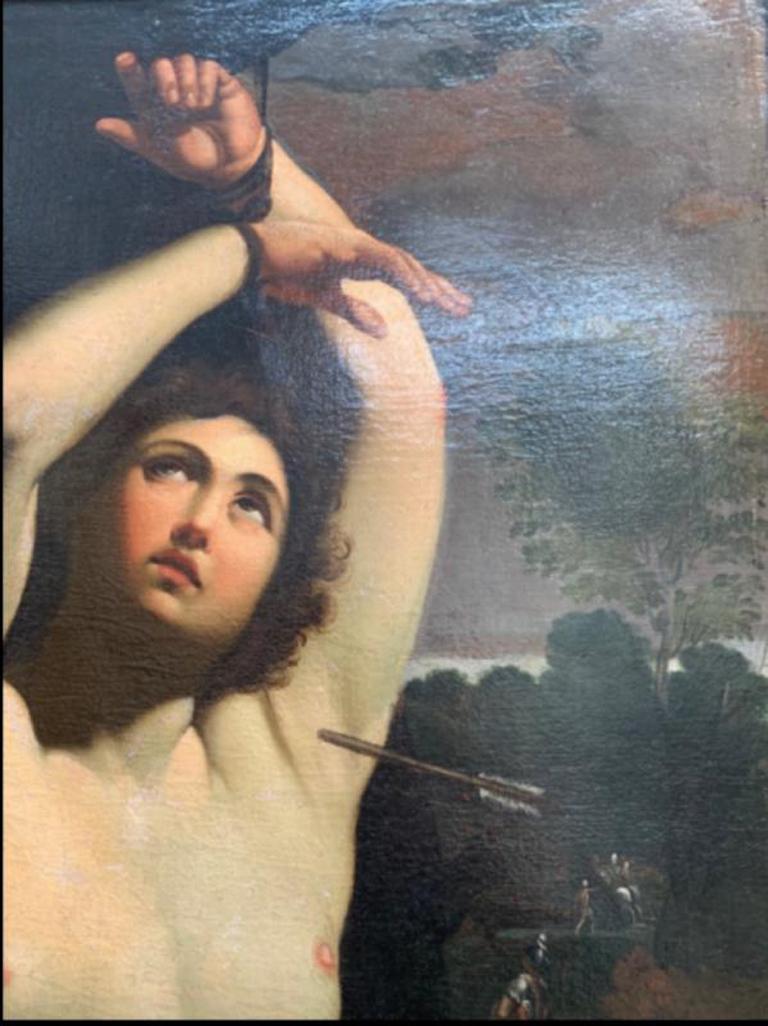 After Guido Reni, El martirio de San Sebastián - Enorme óleo sobre lienzo 1