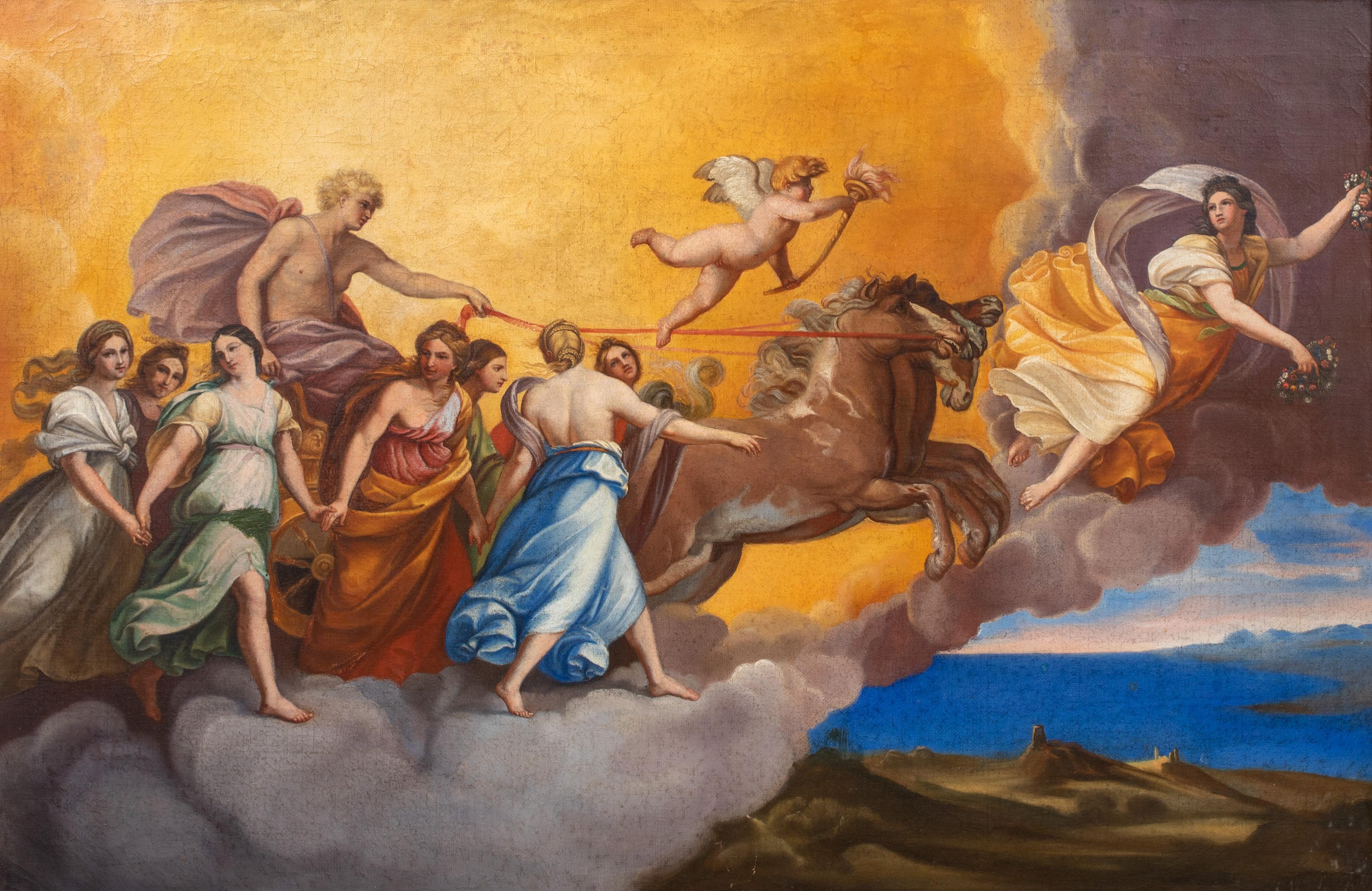 Aurora, 18° secolo - Landscape Painting Marrone di Guido Reni