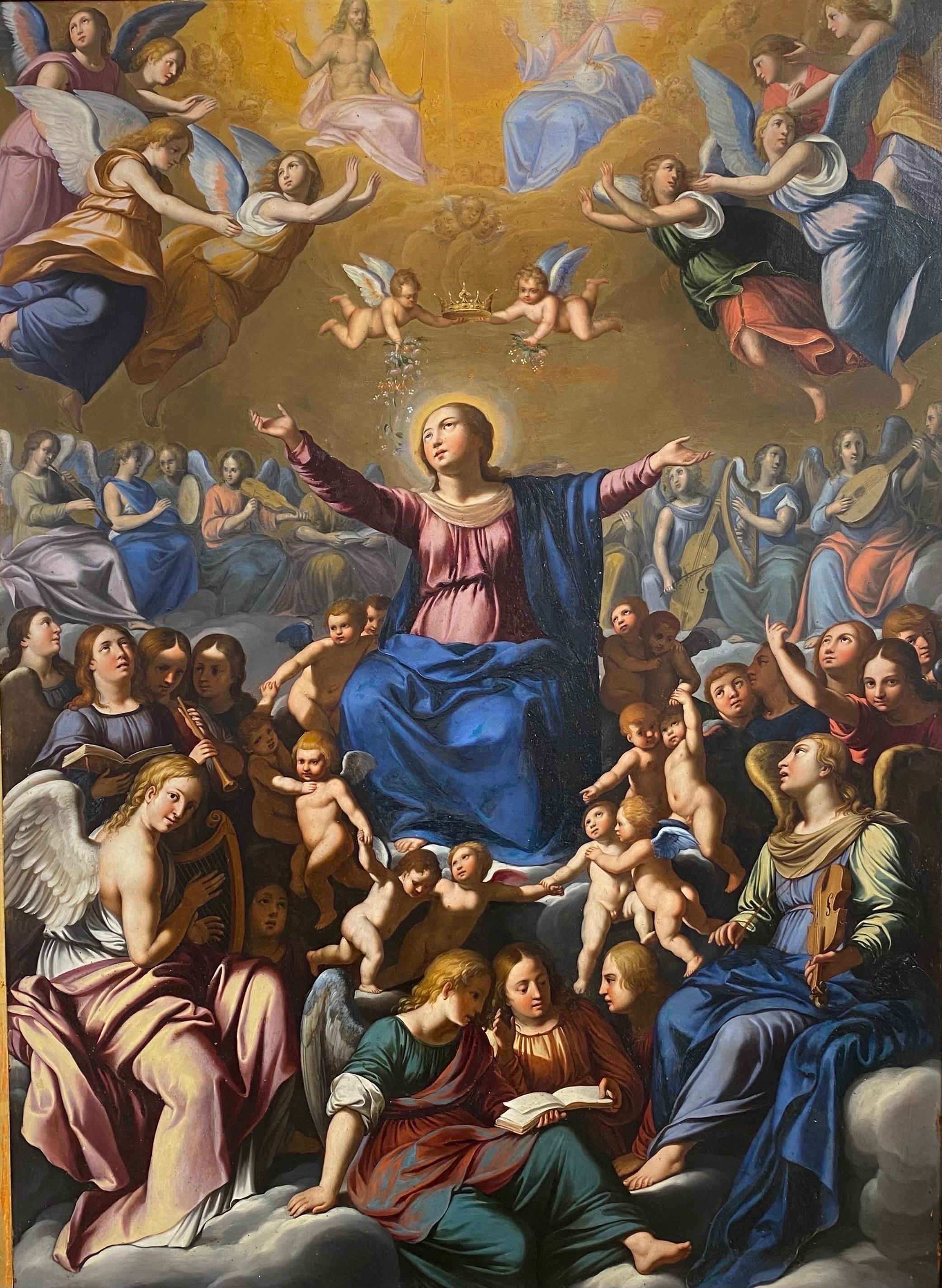 Coronation of the virgin - Painting by Guido Reni