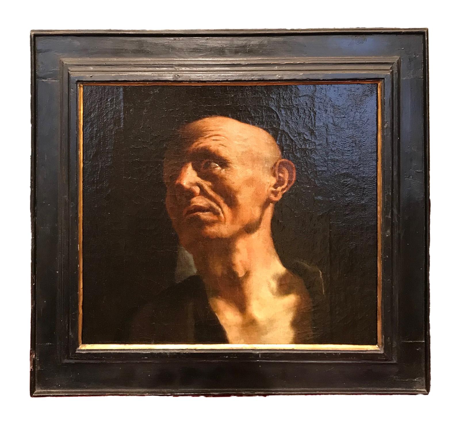 Testa maschile di Guido Reni Olio su tela dell'inizio del XVII secolo in vendita 1