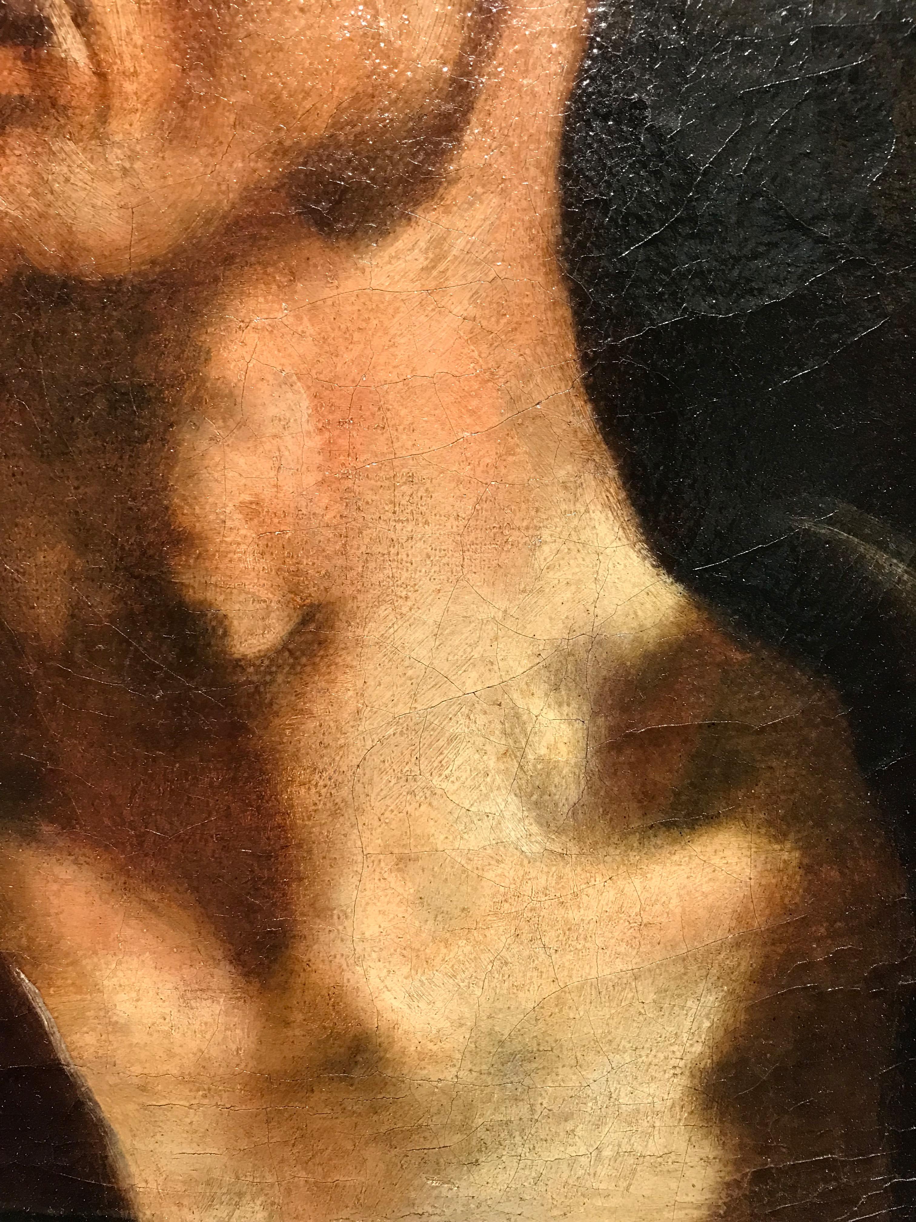 Testa maschile di Guido Reni Olio su tela dell'inizio del XVII secolo in vendita 8