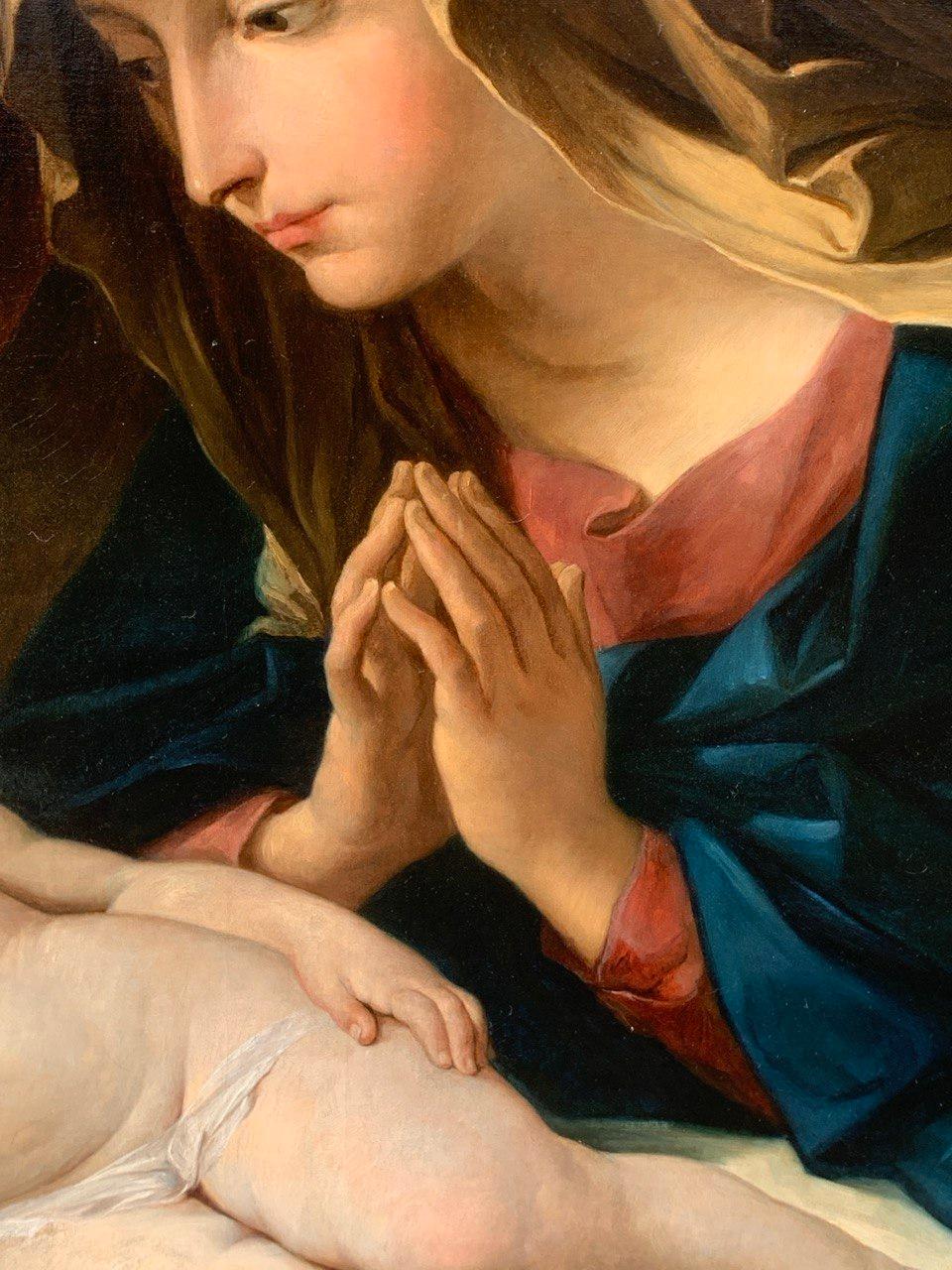 Anhänger von Guido Reni - 18/19. Jahrhundert Figurenmalerei - Jungfrau-Kind im Angebot 4