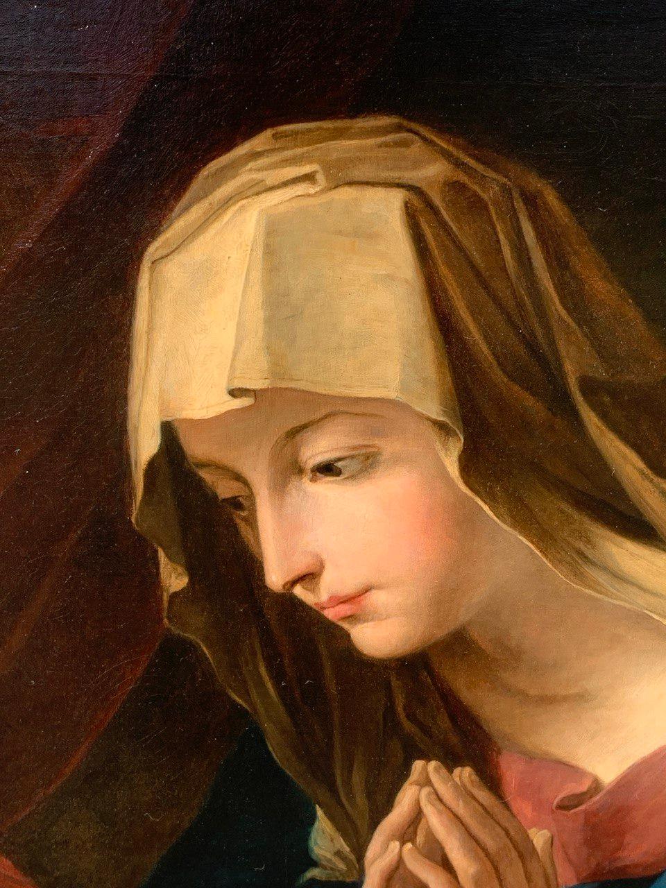 Anhänger von Guido Reni - 18/19. Jahrhundert Figurenmalerei - Jungfrau-Kind im Angebot 6