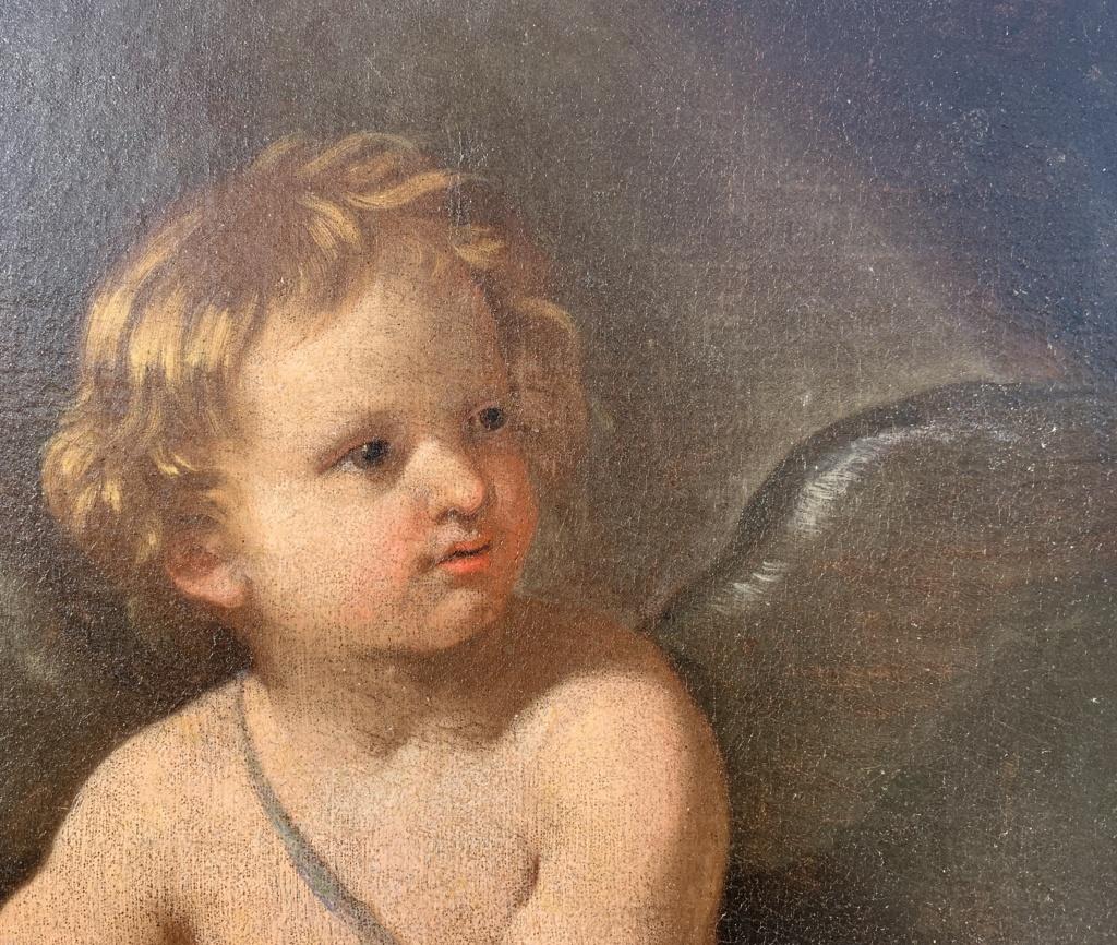 Guido Reni workshop (Bolognese school) - Late 17th century painting - Cupid For Sale 4