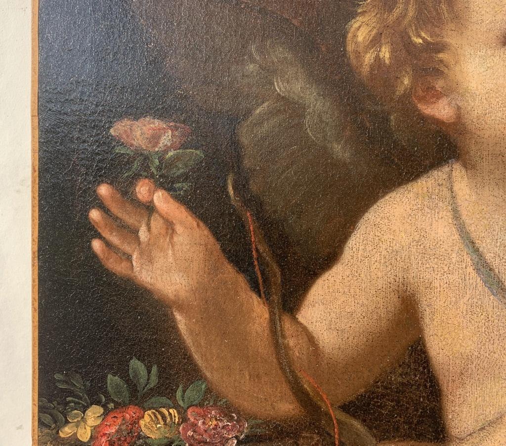 Guido Reni workshop (Bolognese school) - Late 17th century painting - Cupid For Sale 5