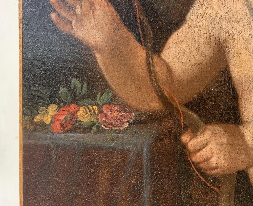 Guido Reni workshop (Bolognese school) - Late 17th century painting - Cupid For Sale 6