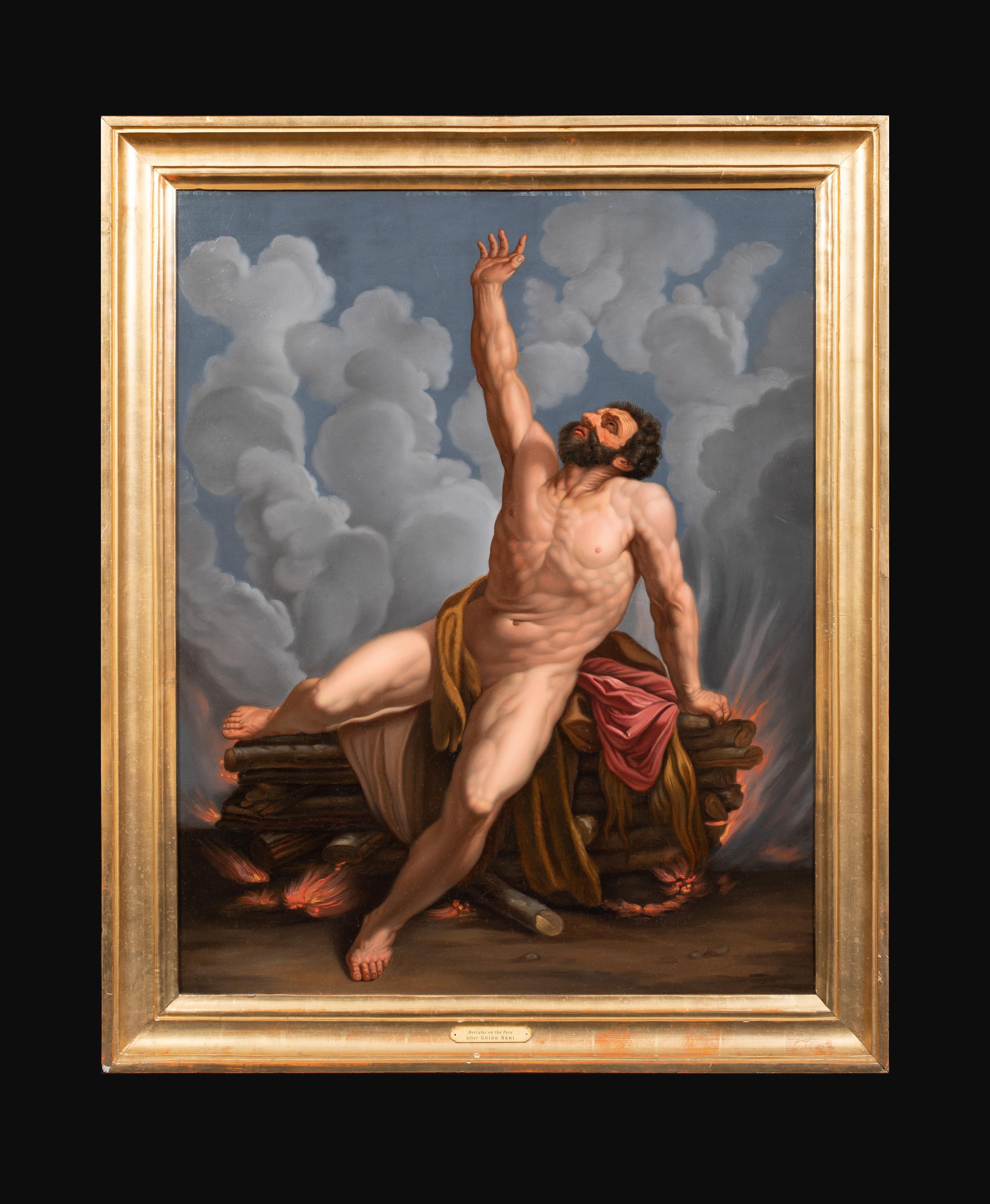 Hercules At The Funeral Pyre at Mount Oeta, 18th Century - Painting by Guido Reni