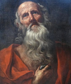 Portrait of Saint Jerome - Italian Old Master c1620 religious art oil painting