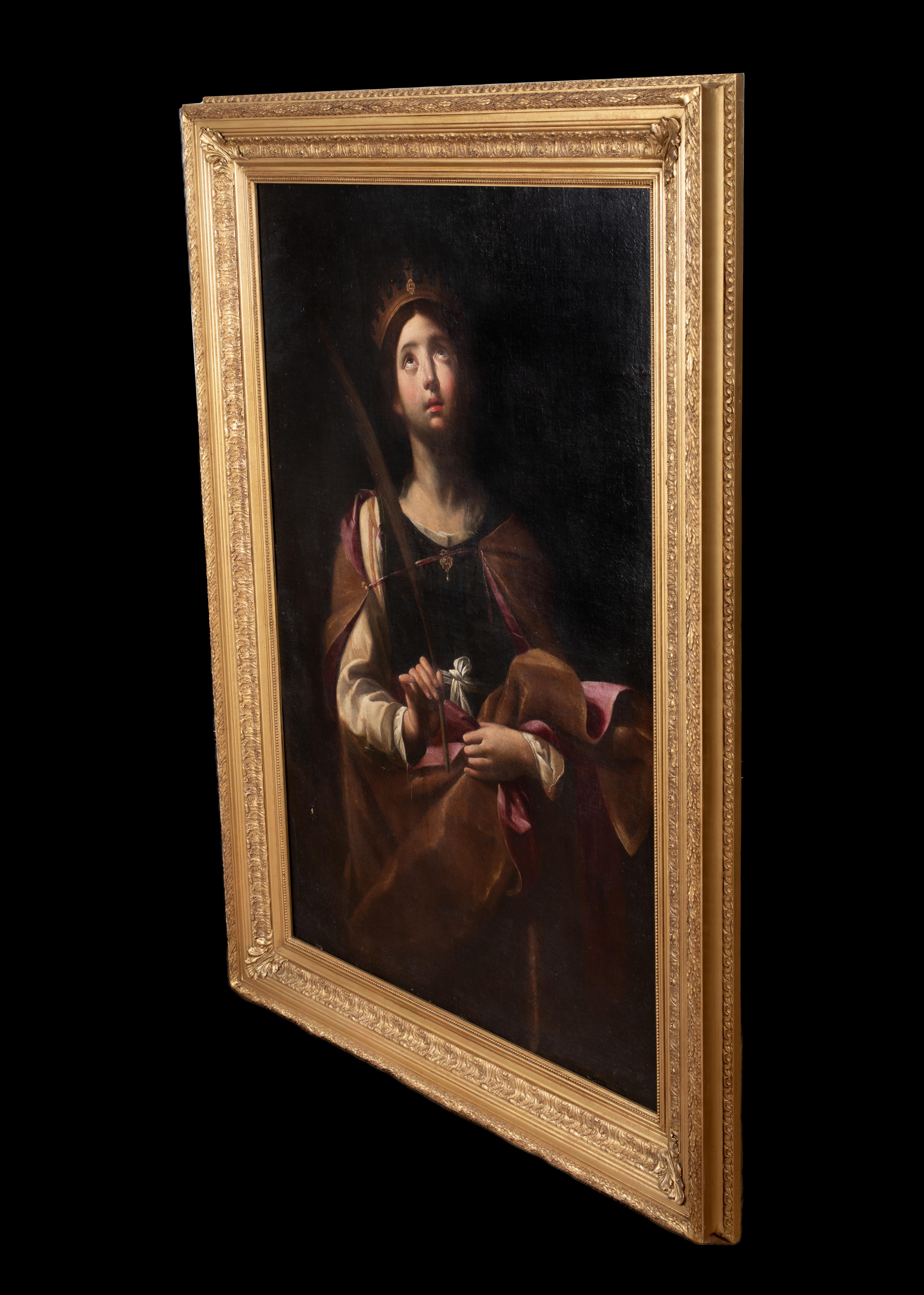 Saint Catherine Of Alexandria, 17th Century   workshop of GUIDO RENI (1575-1642) For Sale 3