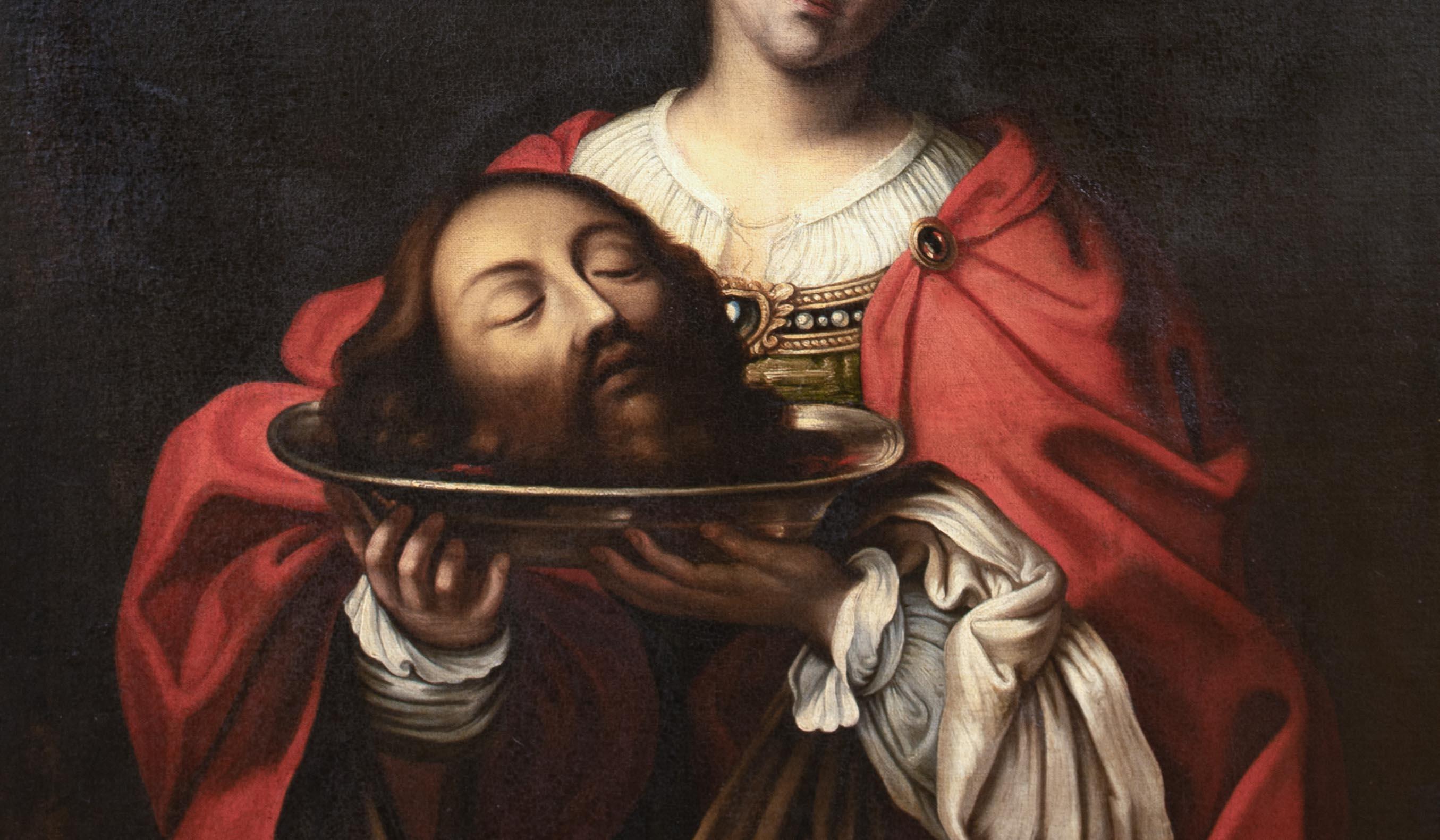 Salome With The Head Of St John The Baptist, 17th Century

Studio of GUIDO RENI (1575-1642)

Huge 17th Century Italian Old Master depiction of Salome with the head of St John The Baptist, oil on canvas. Excellent quality and condition three quarter