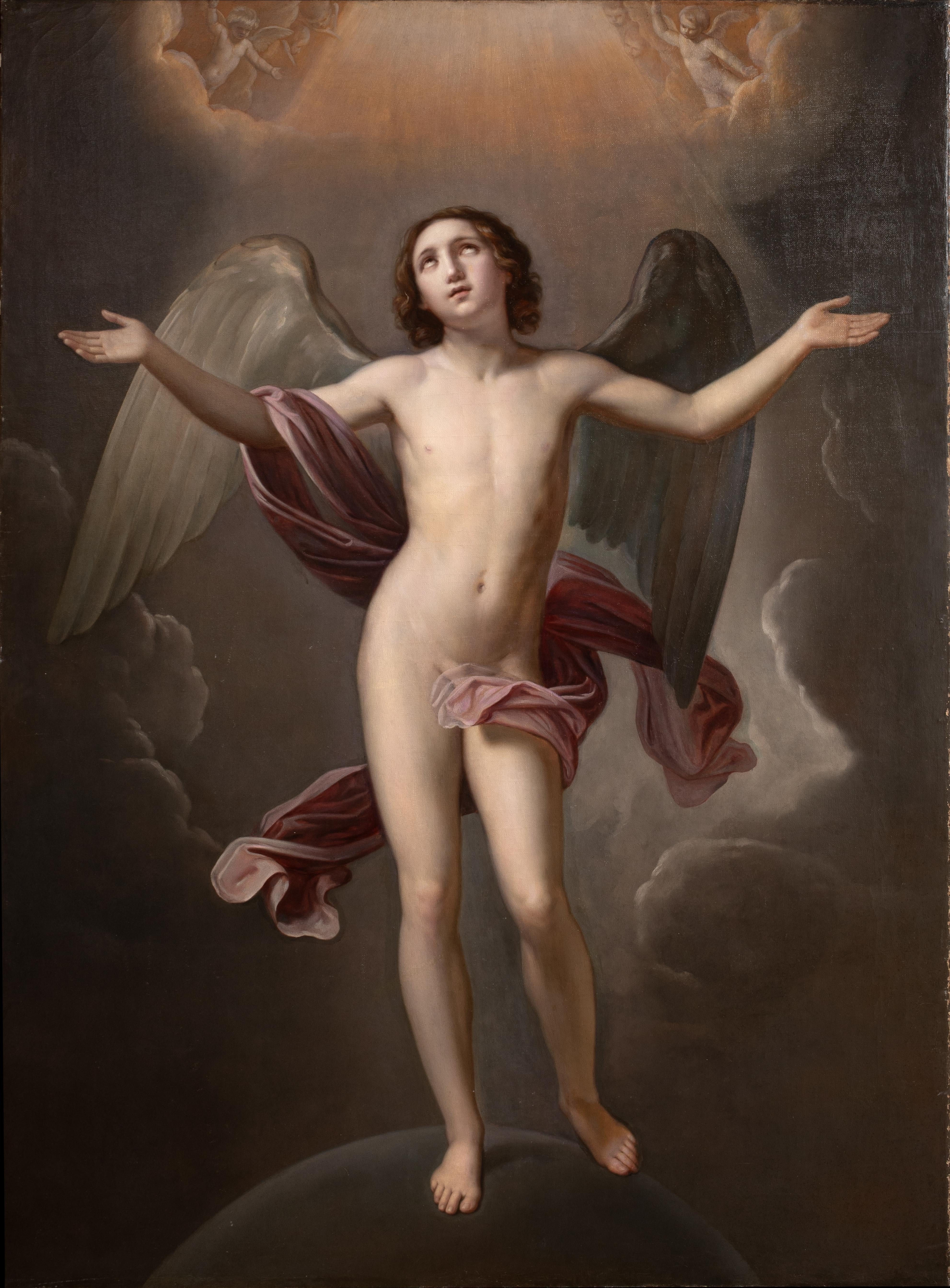 L'Arcangelo Gabriele, XVII secolo  bottega di Guido RENIS (1575-1642) - Portrait Painting Nero di Guido Reni