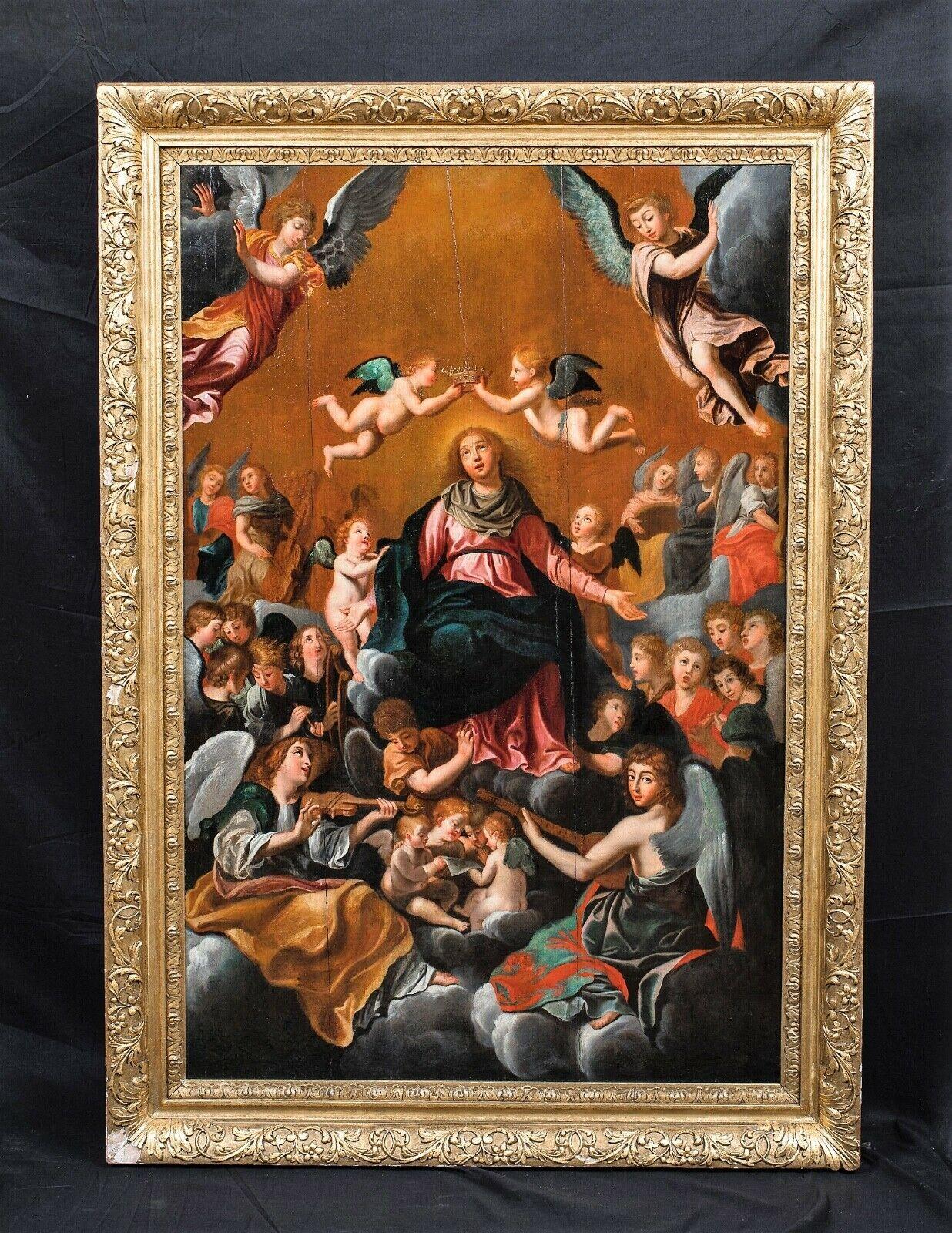 La couronnement de la Vierge, 17ème siècle - Painting de Guido Reni