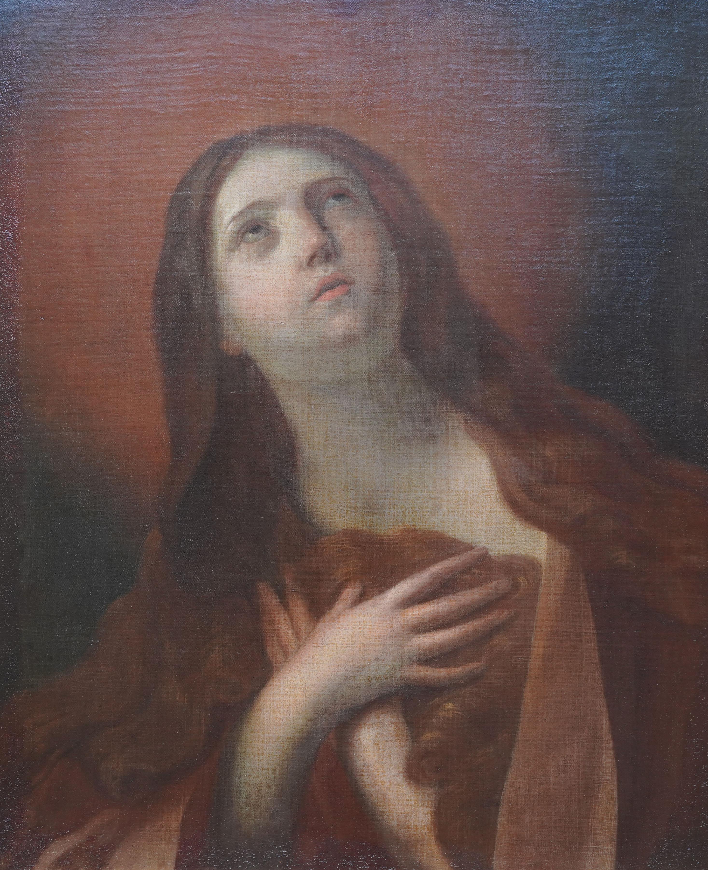 The Penitent Mary Magdalene - Old Master religious art portrait oil painting - Painting by Guido Reni
