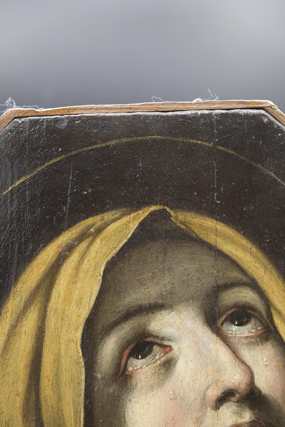 Early 17th Century Guido Reni Panel Painting Madonna Addolorata