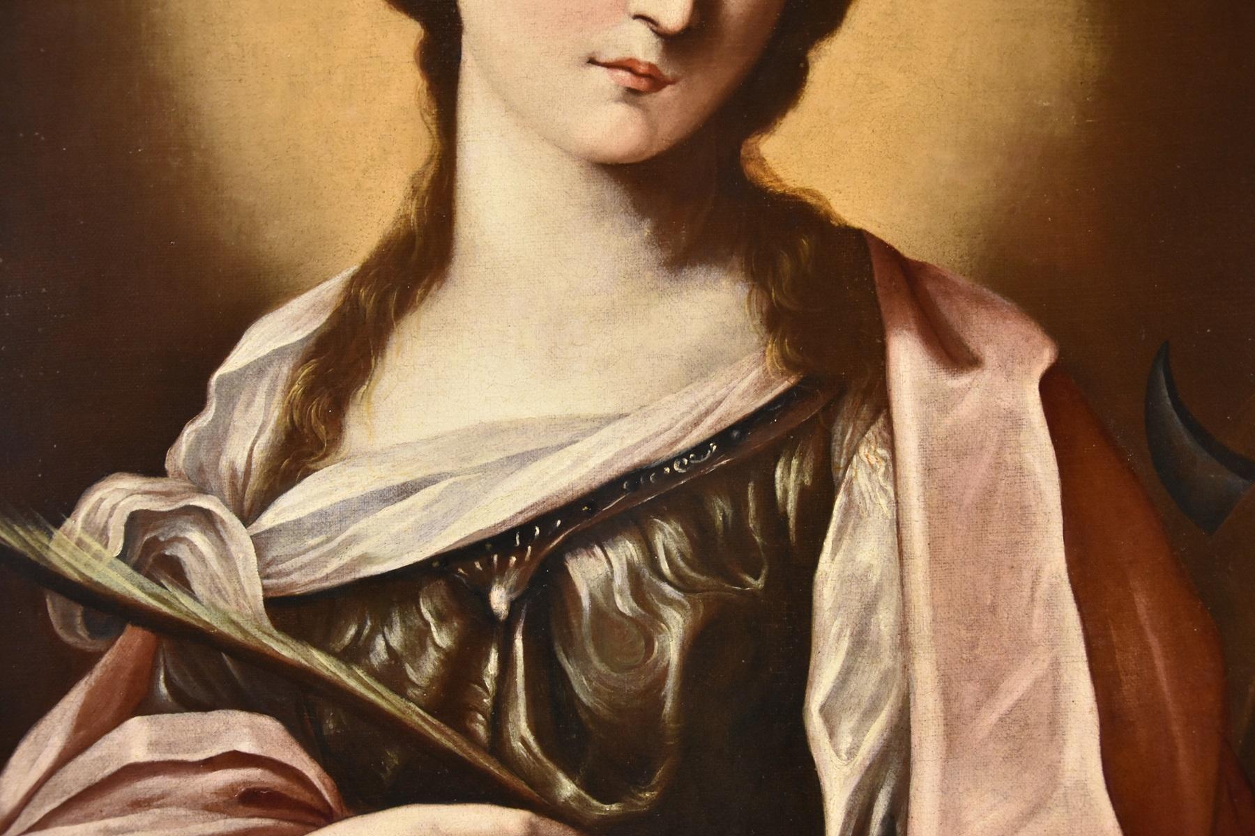 Santa Caterina Portrair Guido Reni Dipinto del XVII secolo Olio su tela Vecchio maestro in vendita 5