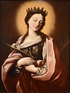 Santa Catalina Retrato Guido Reni Pintura Siglo XVII Óleo sobre lienzo Viejo maestro