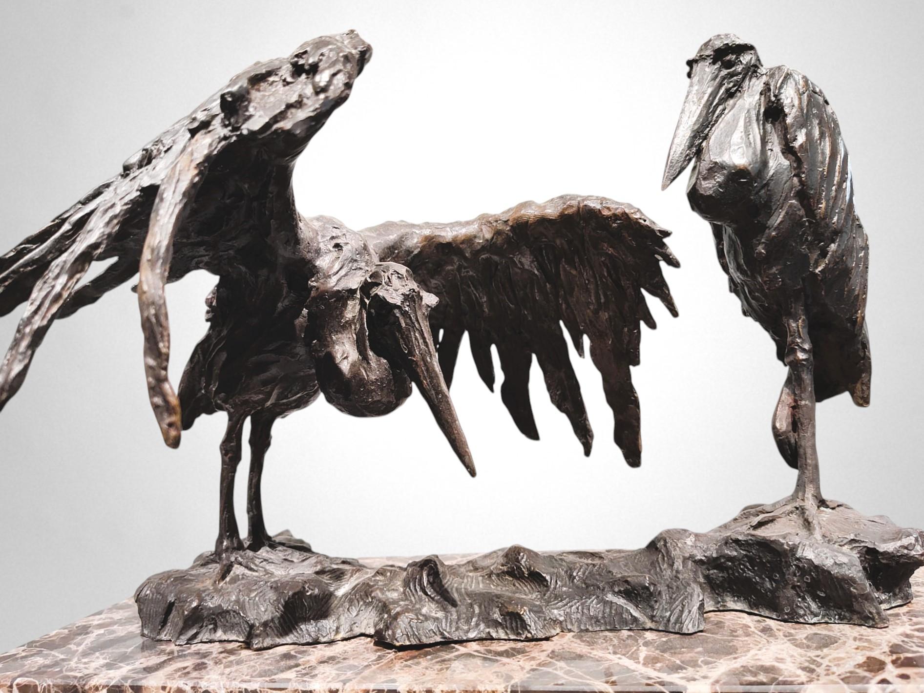 Guido Righetti Bronze Deux Marabouts africains (1914) For Sale 9