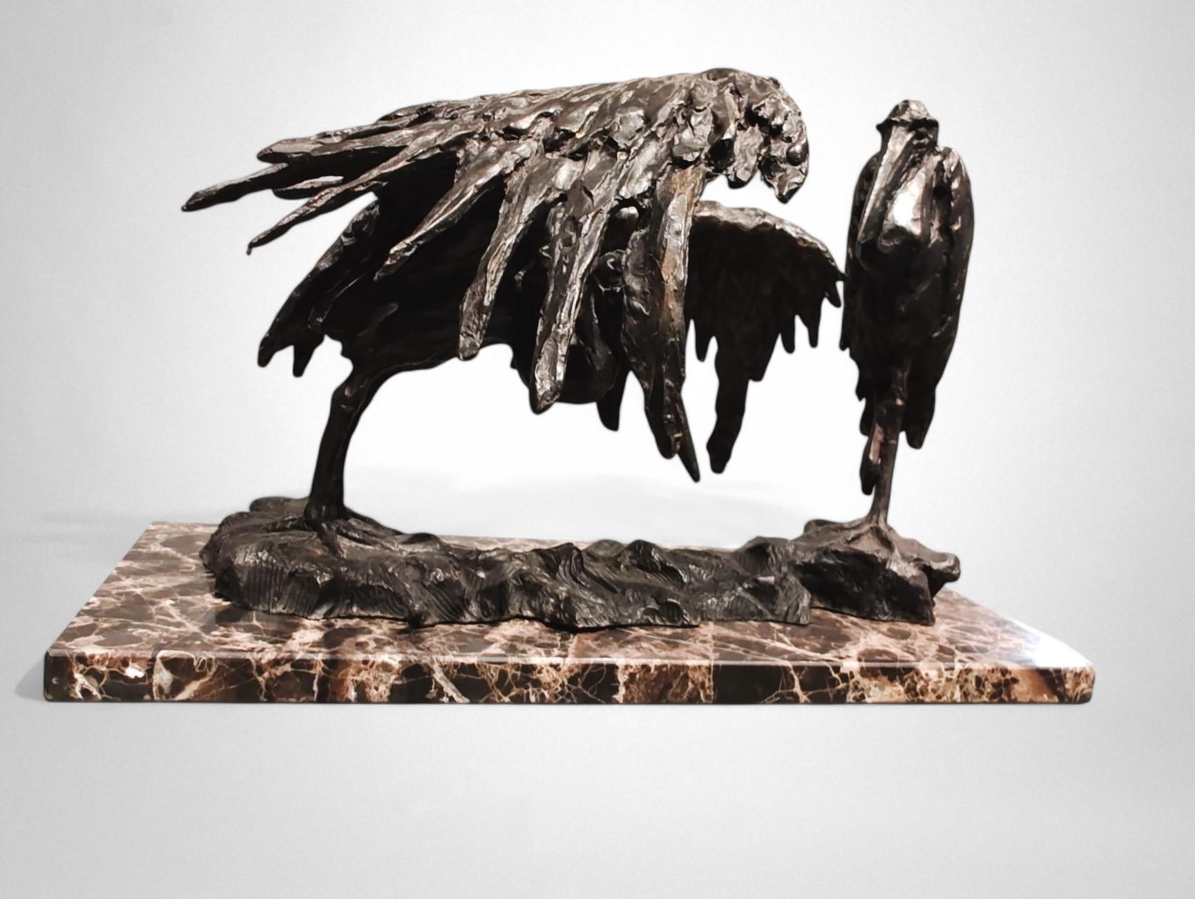 Guido Righetti Bronze Deux Marabouts africains (1914) For Sale 1