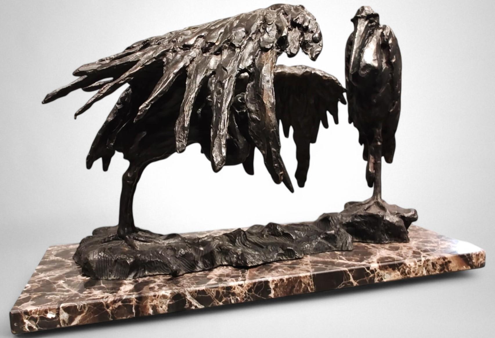 Guido Righetti Bronze Deux Marabouts africains (1914) For Sale 2