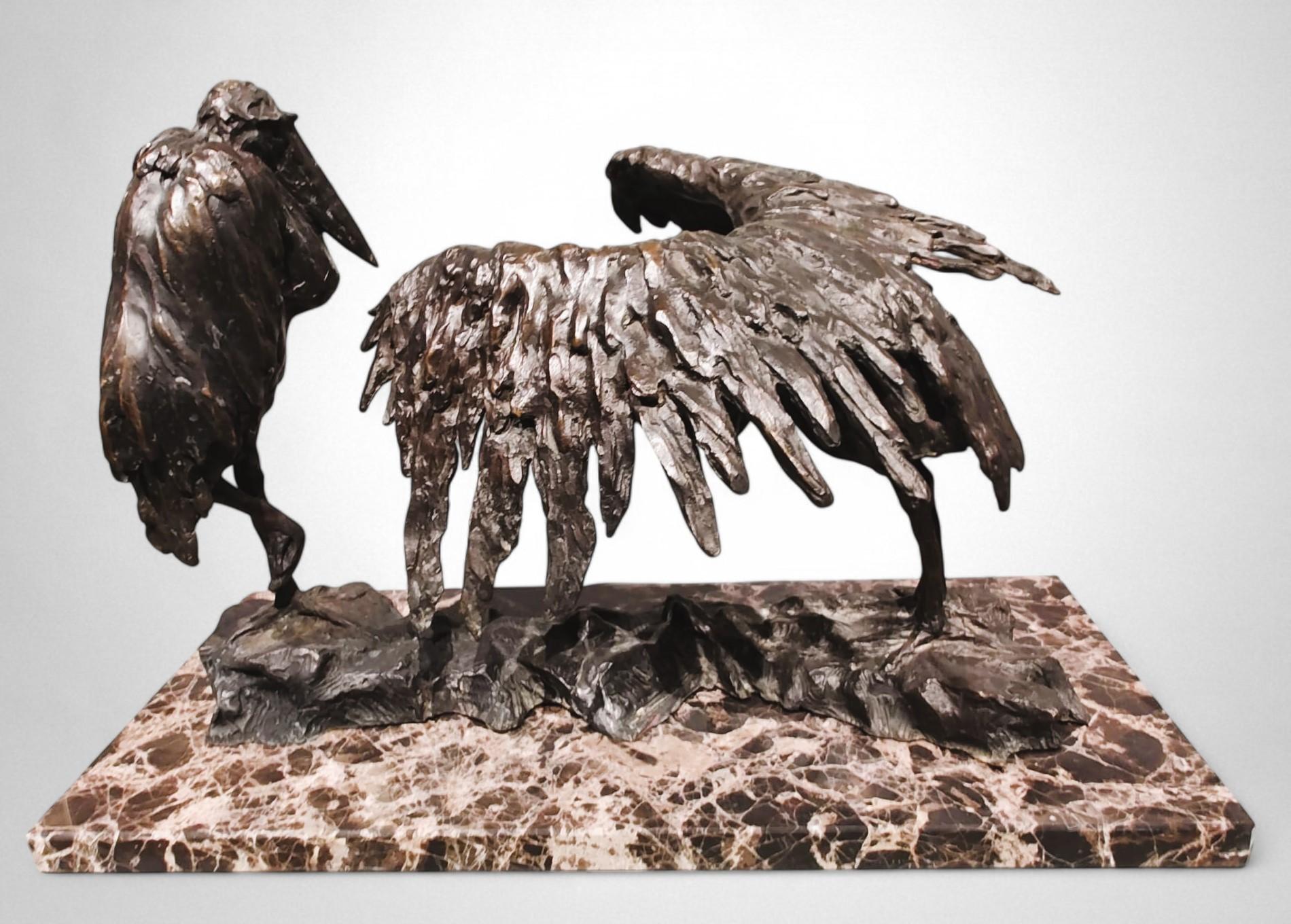 Guido Righetti Bronze Deux Marabouts africains (1914) For Sale 4
