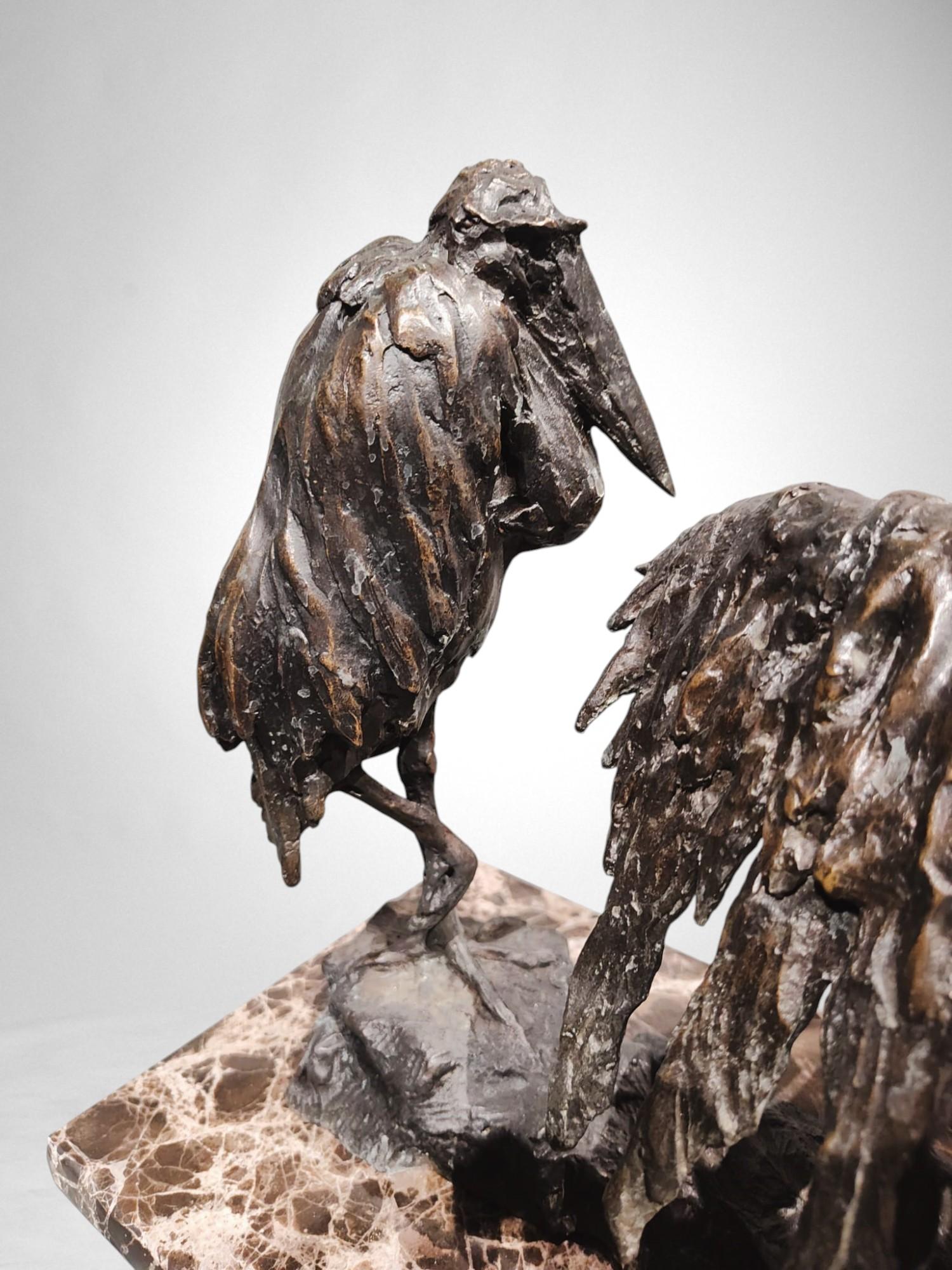 Guido Righetti Bronze Deux Marabouts africains (1914) For Sale 5