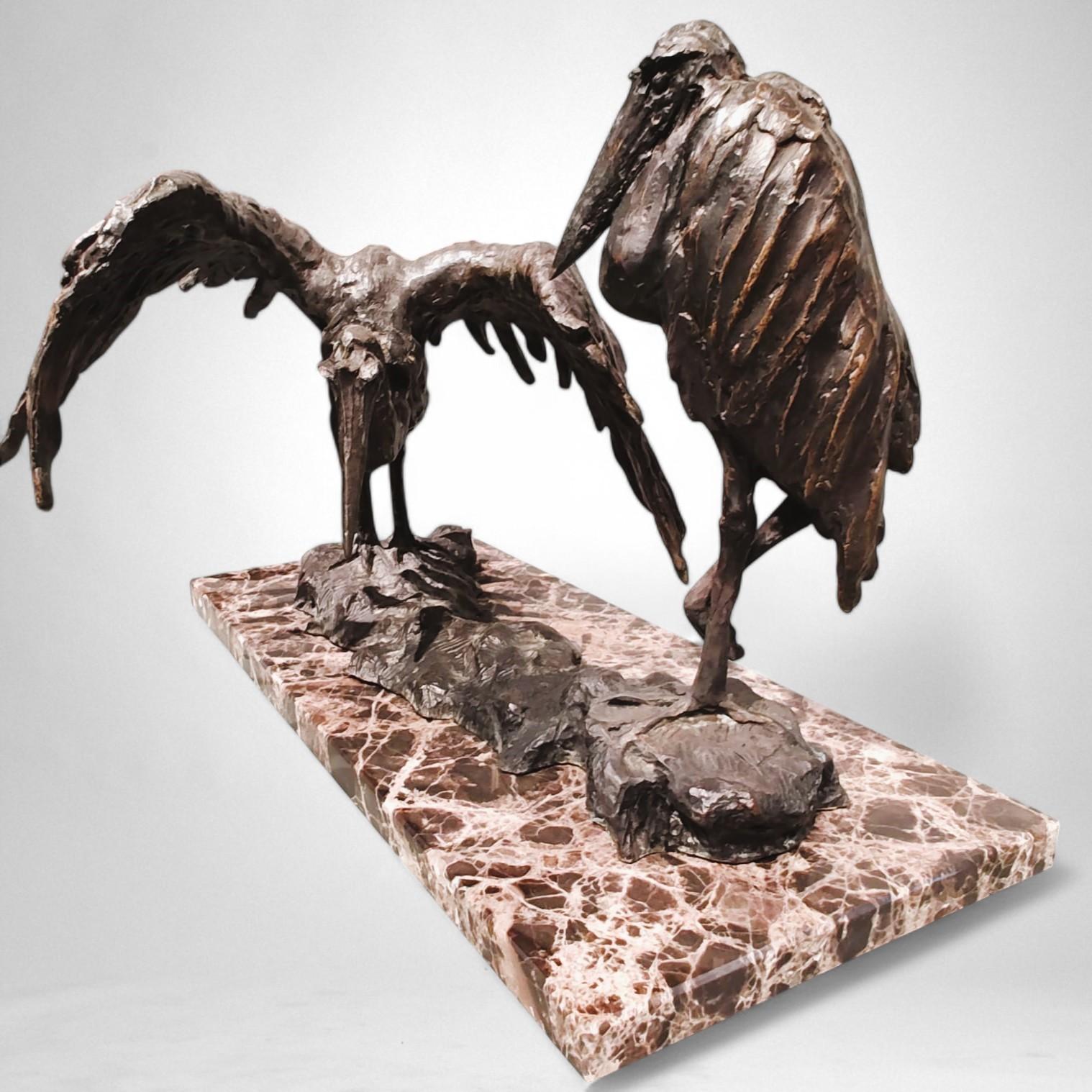 Guido Righetti Bronze Deux Marabouts africains (1914) For Sale 6